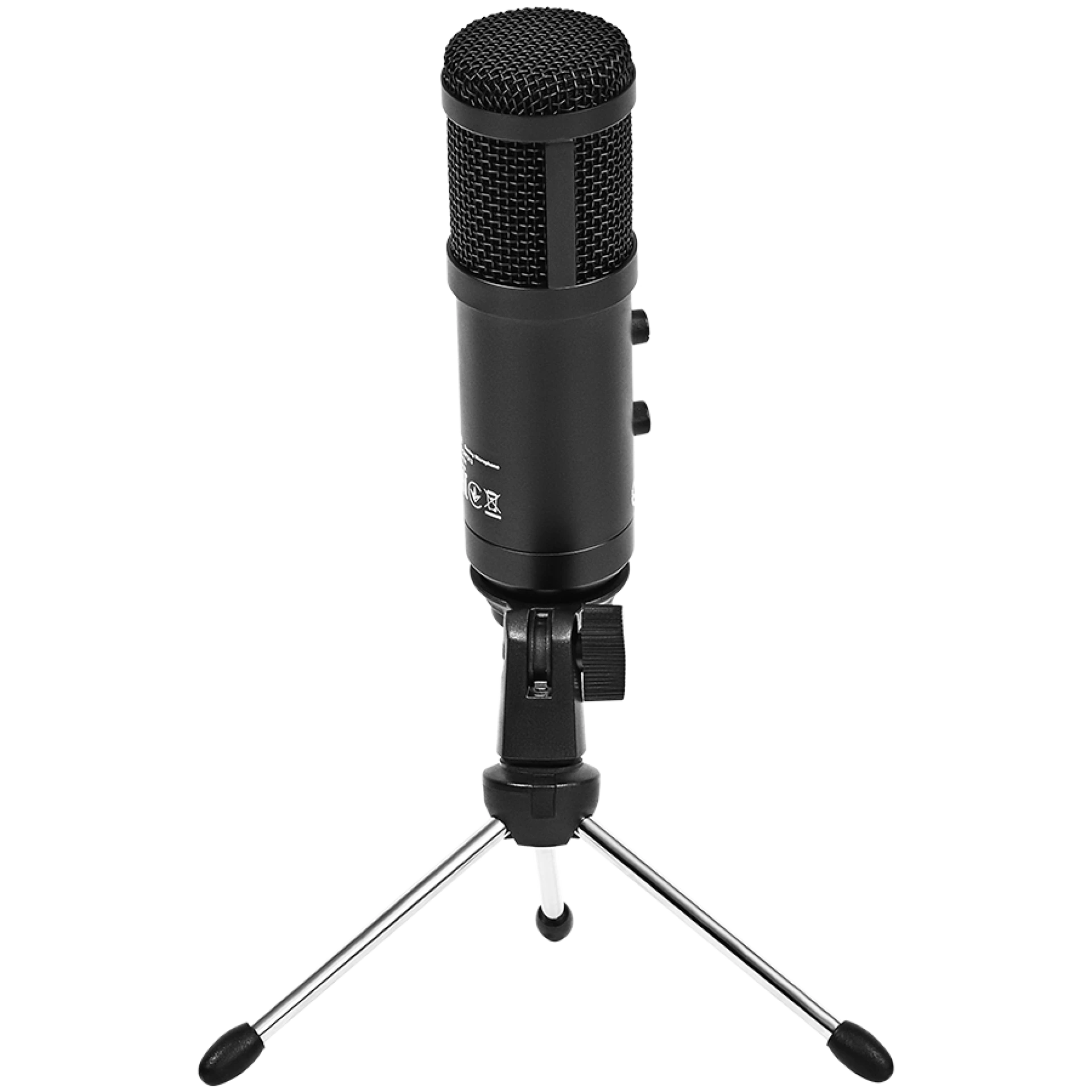 LORGAR Soner 313, Gaming Microphone, USB condenser microphone with Volume Knob & Echo Knob, Frequency Response: 80 Hz—17 kHz, including 1x Microphone, 1 x 2.5M USB Cable, 1 x Tripod Stand, dimensions: Ø47.4*158.2*48.1mm, weight: 243.0g, Black