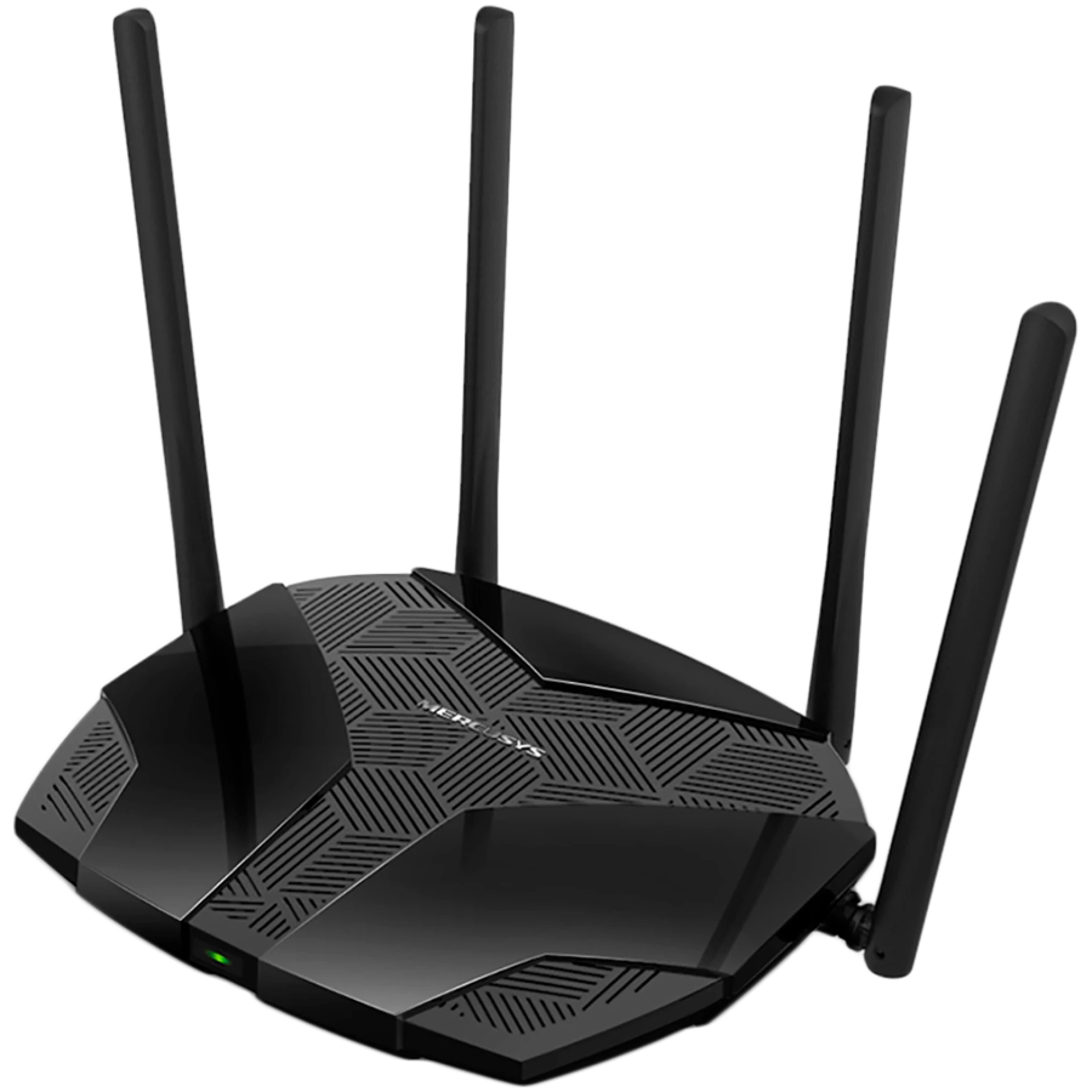 Mercusys MR80X AX3000 Dual-Band Wi-Fi 6 Router, 574 Mbps at 2.4 GHz + 2402 Mbps at 5 GHz, 4× Fixed External Antennas, 3× G LAN Ports, 1× G WAN Port, 1024-QAM, OFDMA, HE160, Router/AP mode, Beamforming, MU-MIMO, VPN server, TWT, Smart Connect, WPA3