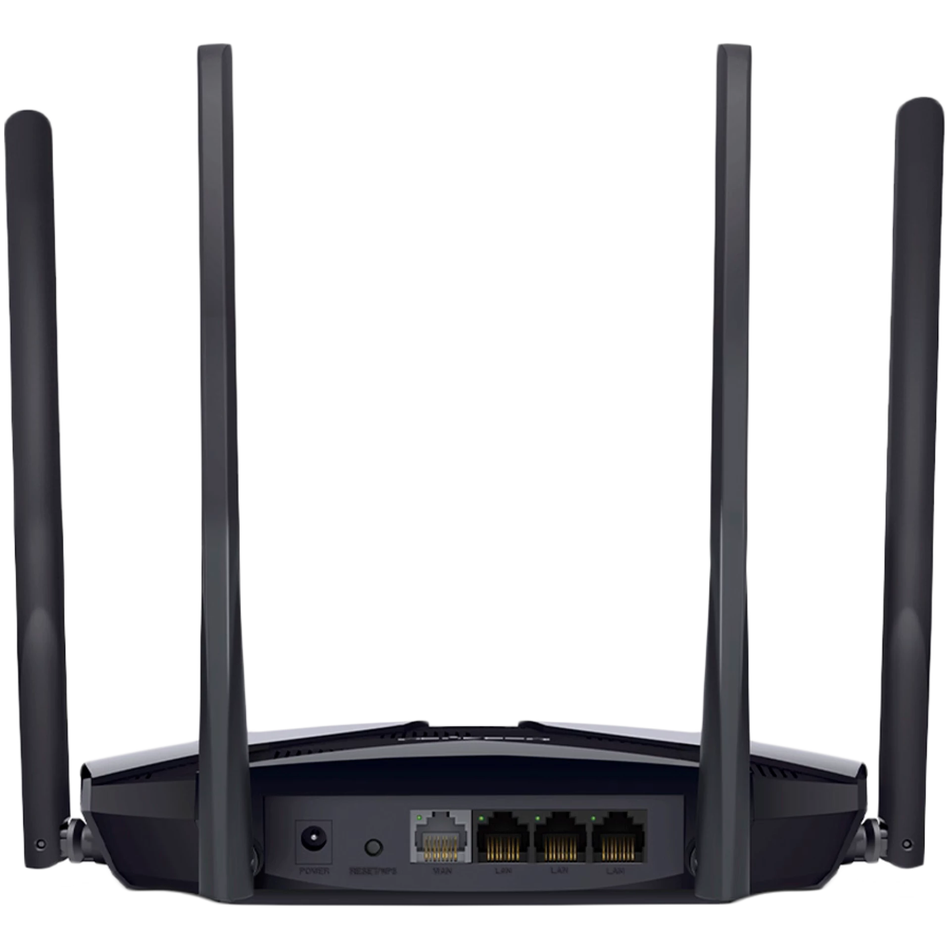 Mercusys MR80X AX3000 Dual-Band Wi-Fi 6 Router, 574 Mbps at 2.4 GHz + 2402 Mbps at 5 GHz, 4× Fixed External Antennas, 3× G LAN Ports, 1× G WAN Port, 1024-QAM, OFDMA, HE160, Router/AP mode, Beamforming, MU-MIMO, VPN server, TWT, Smart Connect, WPA3