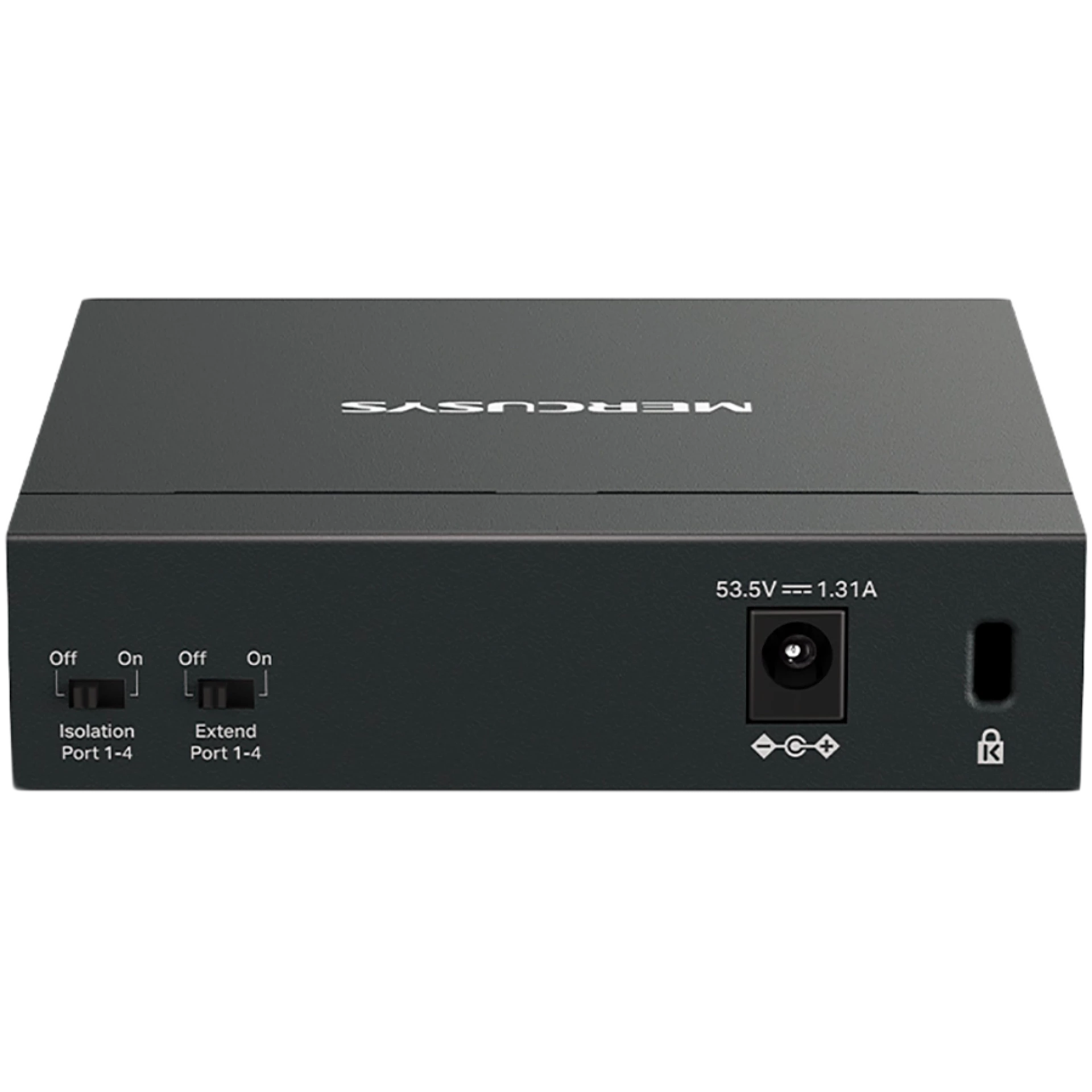 Mercusys MS105GP 5-Port Gigabit Desktop Switch with 4-Port PoE+, 4×Gigabit PoE+ Ports, 1×Gigabit Non-PoE Port, 65 W PoE Power, Desktop Steel Case, Wall Mounting, Extend Mode for 250m PoE Transmit,Isolation Mode,Silent Operation,Port Prioritization