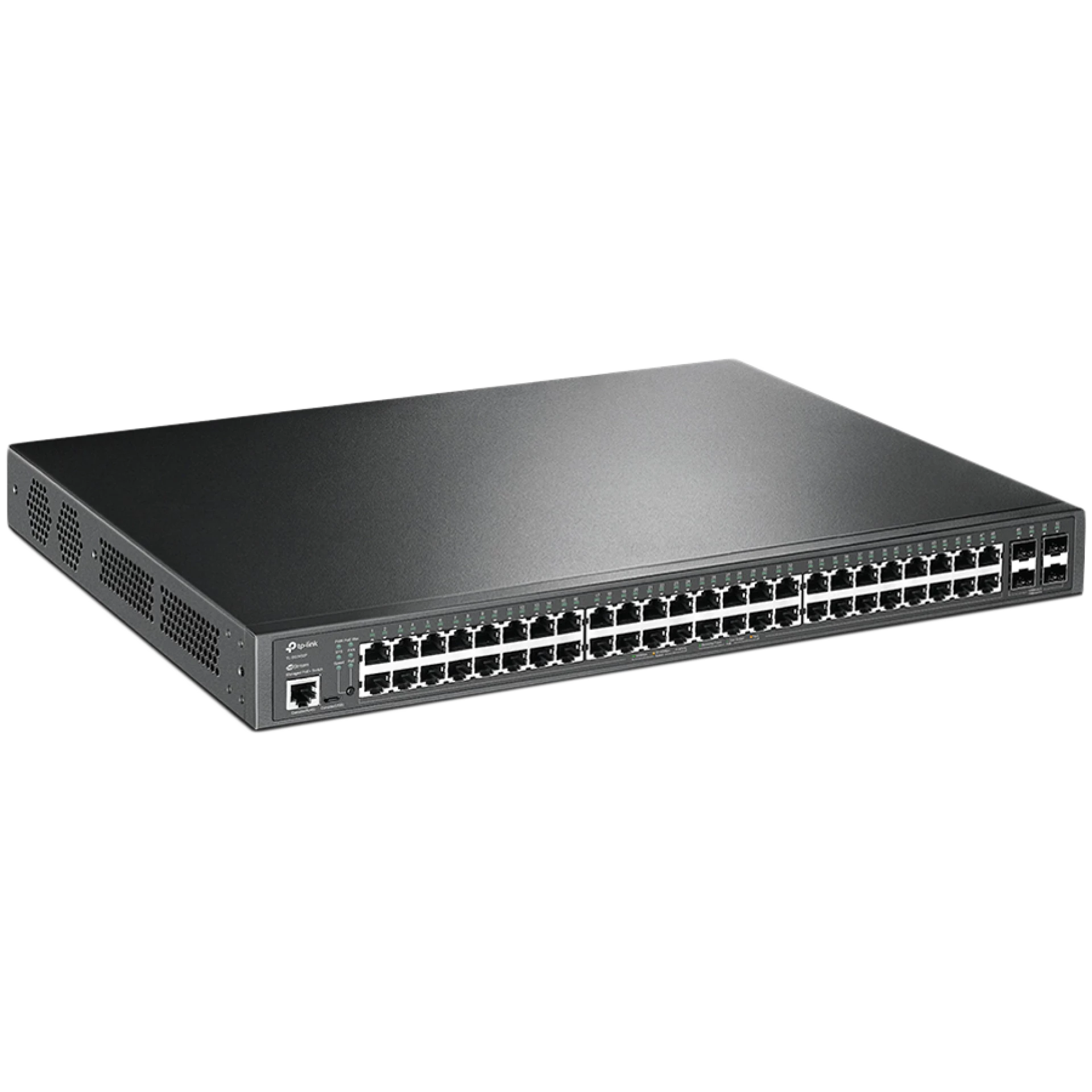 TP-Link SG3452P Omada 52-Port Gigabit L2+ Managed Switch with 48-Port PoE+, 48×Gigabit 802.3af/at PoE+ ports and 4×Gigabit SFP slots, 384 W total PoE budget,SDN, Omada app, Static Routing,VLAN,ACL,QoS, IGMP Snooping, ERPS, Zero-Touch Provisioning