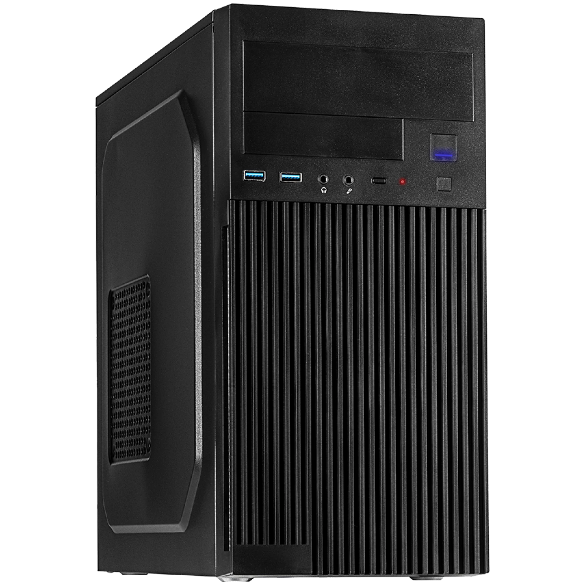 Inter-Tech PC Chassis IT-6521 Straight, mATX, 1x 5.25" external, 2x 3.5" int. & ext., 3x 2.5 internal, 2x USB 3.0, mATX MB, ATX PSU, 170 x 355 x 354mm (WxDxH), Dark Gray