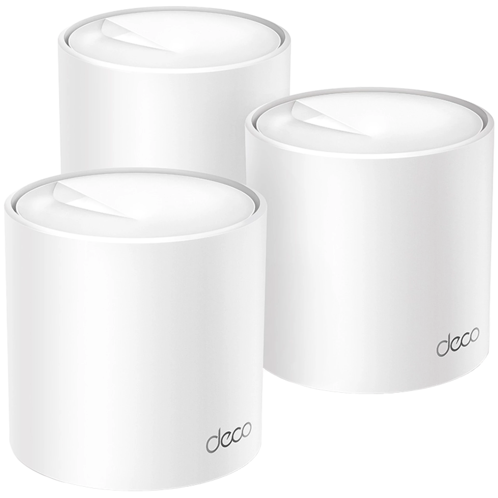 TP-Link Deco X50(3-pack) AX3000 Whole Home Mesh Wi-Fi 6 System, 574 Mbps at 2.4 GHz + 2402 Mbps at 5 GHz, 2× Internal Antennas, 3× Gigabit Ports (WAN/LAN auto-sensing), 2 Streams and HE160 for 5GHz, Deco App, Router/AP Mode, IPv6, IPTV, HomeShield