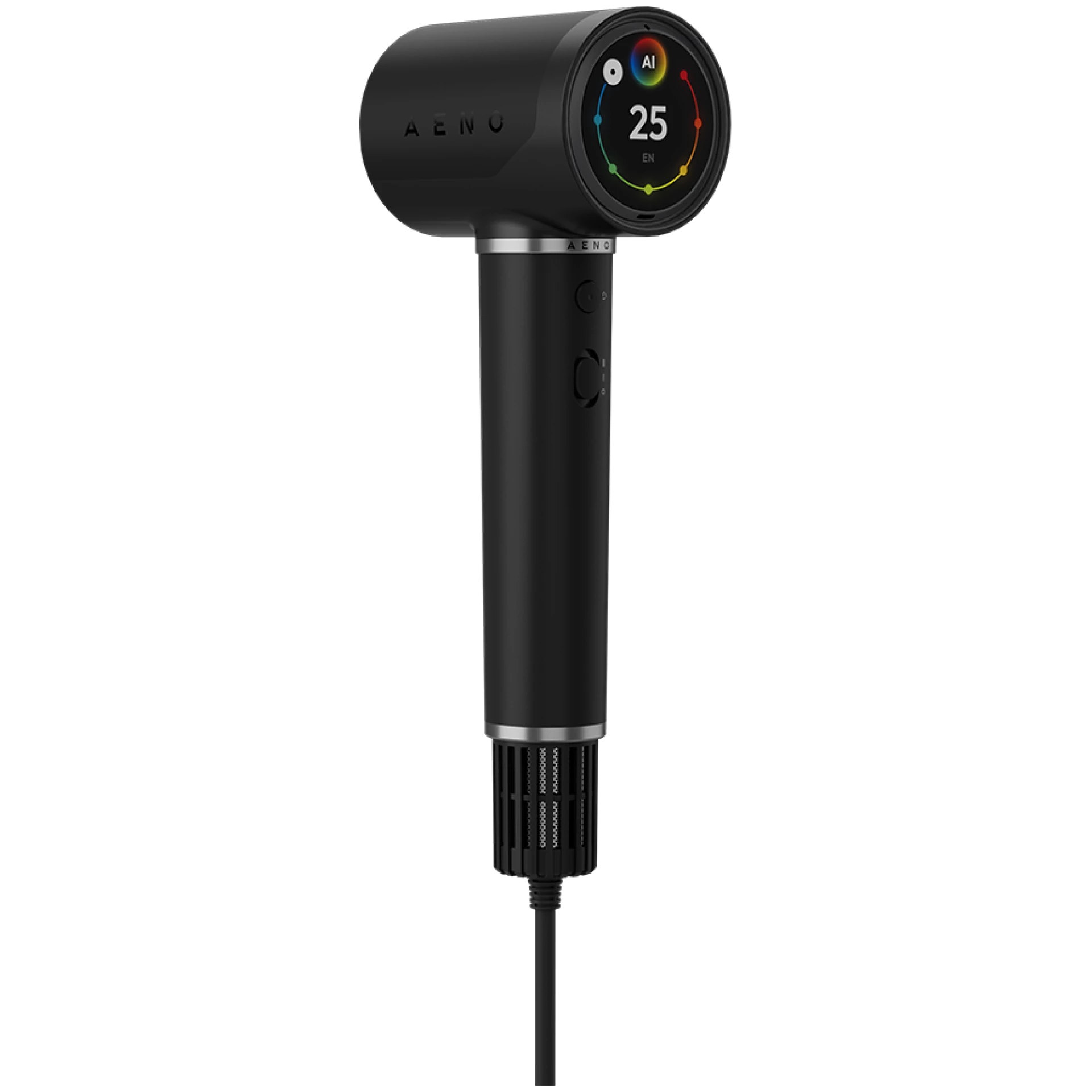 High Speed Hair Dryer, Black, 220V-240V~50-60Hz, 1500W, Voice Control, Ionizer, Touch LCD, Infrared Nursing, Infrared Distance Protection, AI Control, Gravity Sensor 110000RPM, Noise less than 67dB