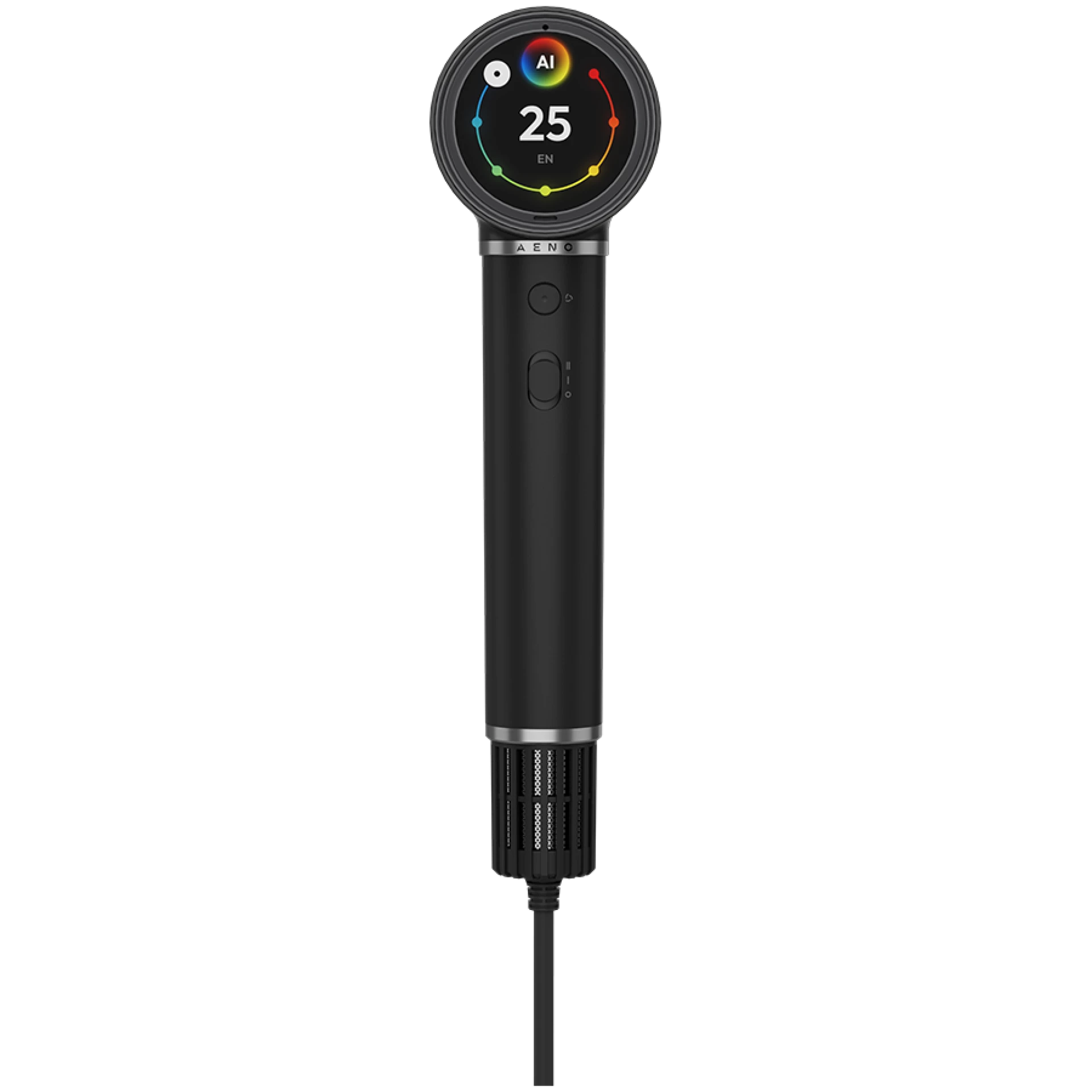 High Speed Hair Dryer, Black, 220V-240V~50-60Hz, 1500W, Voice Control, Ionizer, Touch LCD, Infrared Nursing, Infrared Distance Protection, AI Control, Gravity Sensor 110000RPM, Noise less than 67dB