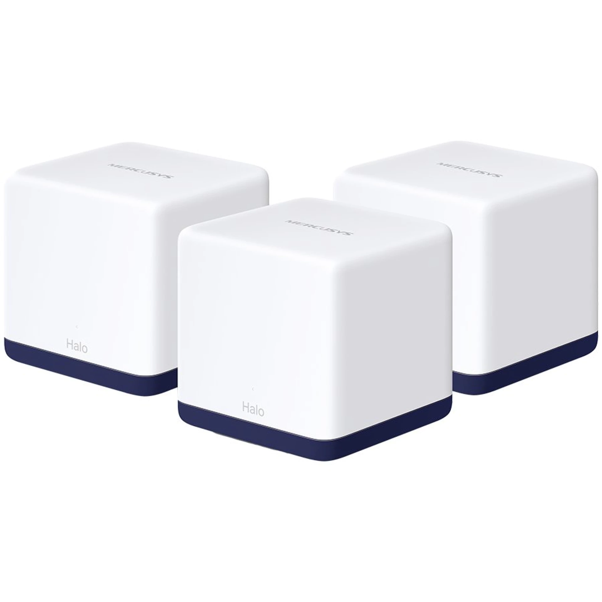 Mercusys Halo H50G(3-pack) 1900Mbps Whole Home Mesh Wi-Fi System,600Mbps at 2.4GHz,1300Mbps at 5GHz,3 Gigabit Ports,2 internal antennas,One Unified Network,Seamless Roaming,MU-MIMO,Easy Pair,Parental Controls,IPv6,Beamforming,Mercusys App