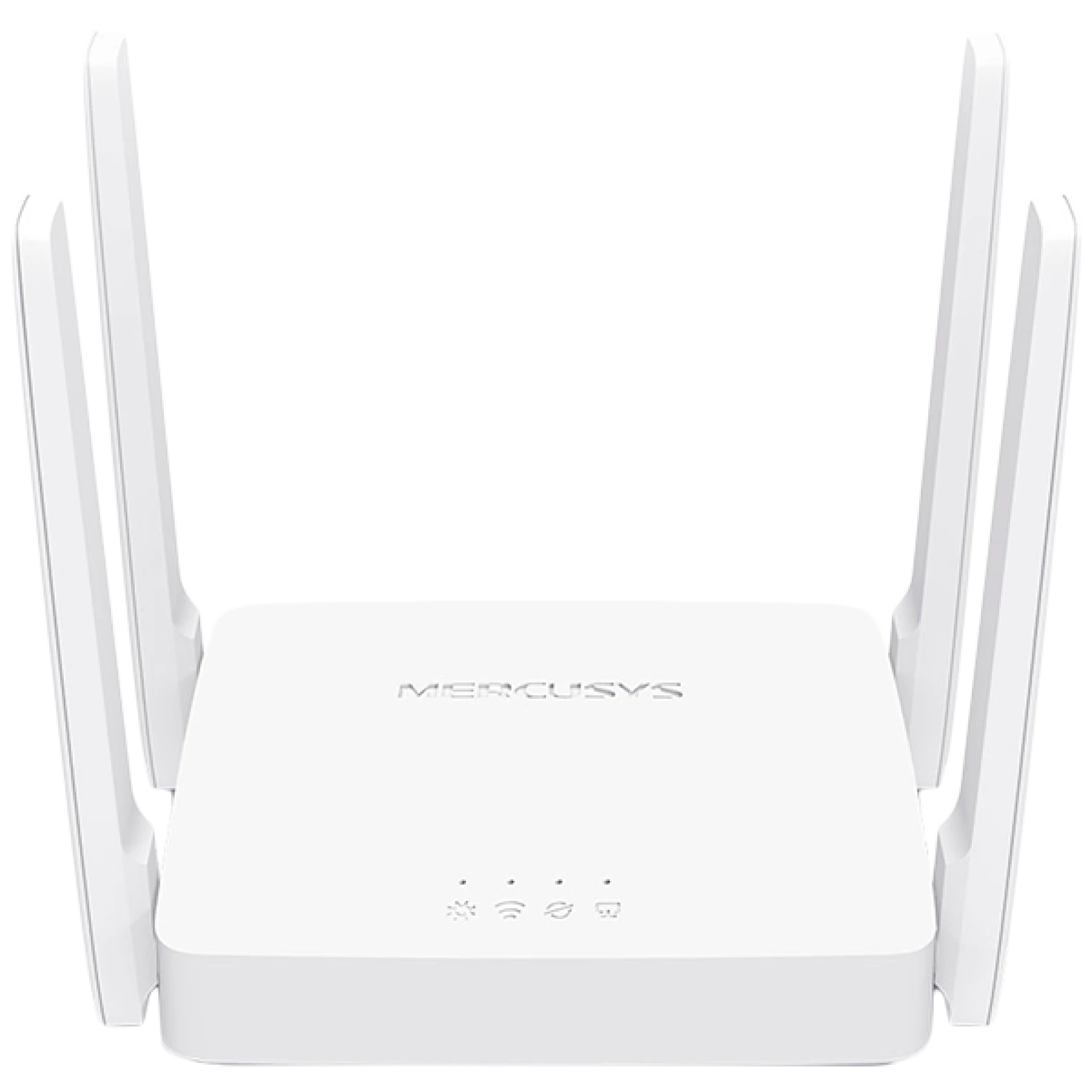 Mercusys AC10 AC1200 Wireless Dual Band Router, 300 Mbps at 2.4 GHz + 867 Mbps at 5 GHz, 4 × 5 dBi Fixed External Antennas, 2× 10/100 Mbps LAN Ports, 1× 10/100 Mbps WAN Port, Access Point Mode, Beamforming, MU-MIMO, Parental Controls, Guest