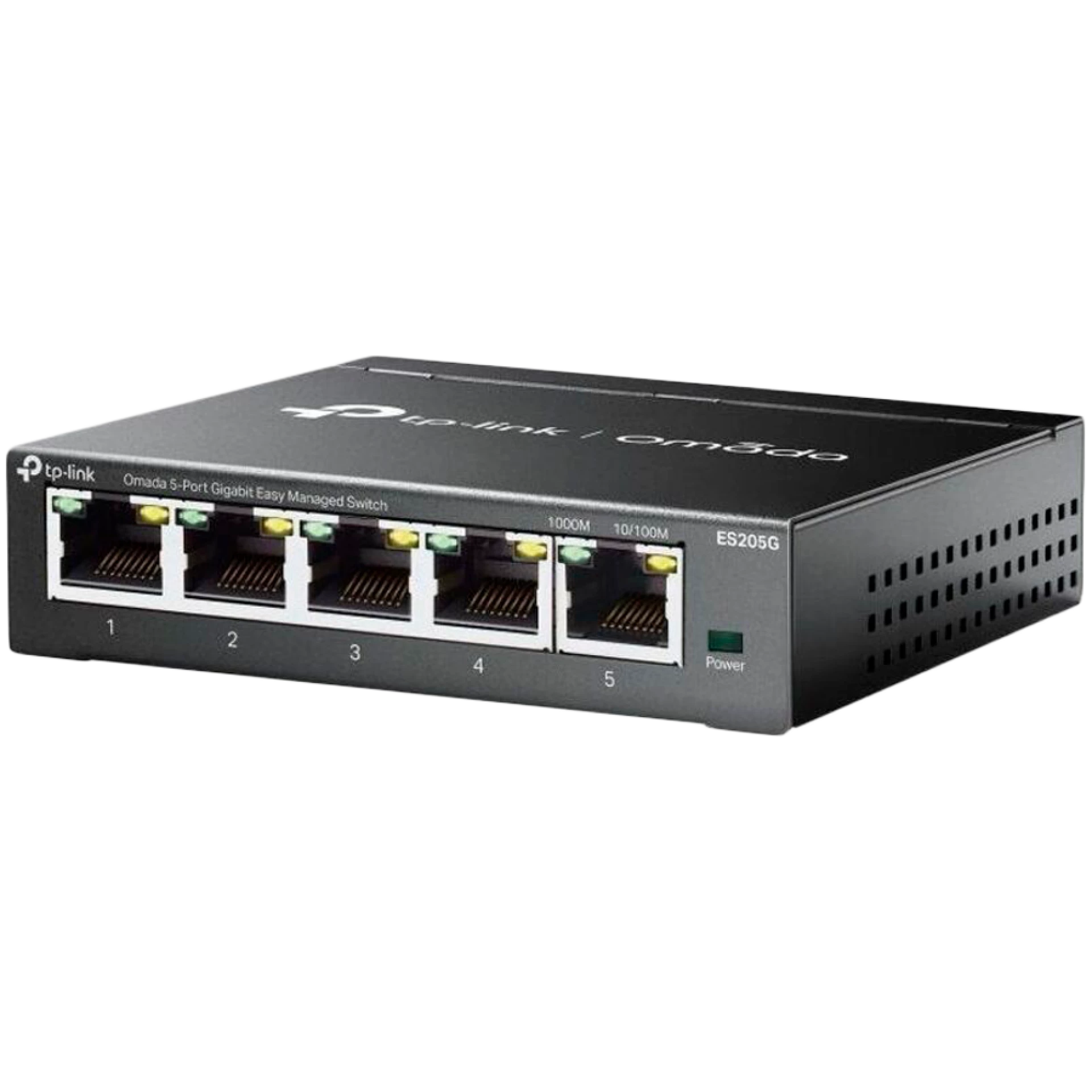 Omada 5-Port Gigabit Easy Managed Switch 5× Gigabit RJ45 Ports Desktop Steel Case Integration with Omada SDN Controller, Flow Control, Loopback Detection, Port Isolation, Port Mirroring, LAG, VLAN, IGMP Snooping, QoS, Storm Control