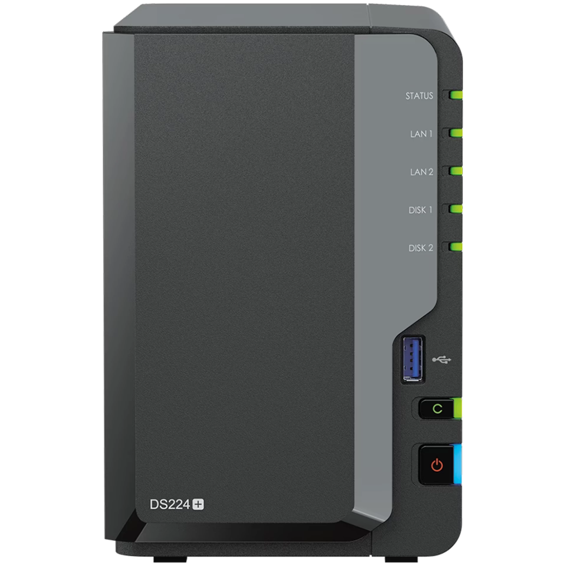 Synology DS224+,Tower, 2-bays 3.5'' SATA HDD/SSD, CPU Intel Celeron J4125 4-core (4-thread) 2.0 GHz, burst up to 2.7 GHz; 2GB DDR4 (expandable up to 6 GB) ; 2 x RJ-45 1GbE LAN Ports; 2x USB 3.2 Gen 1; 1.3 kg; 2yr warranty