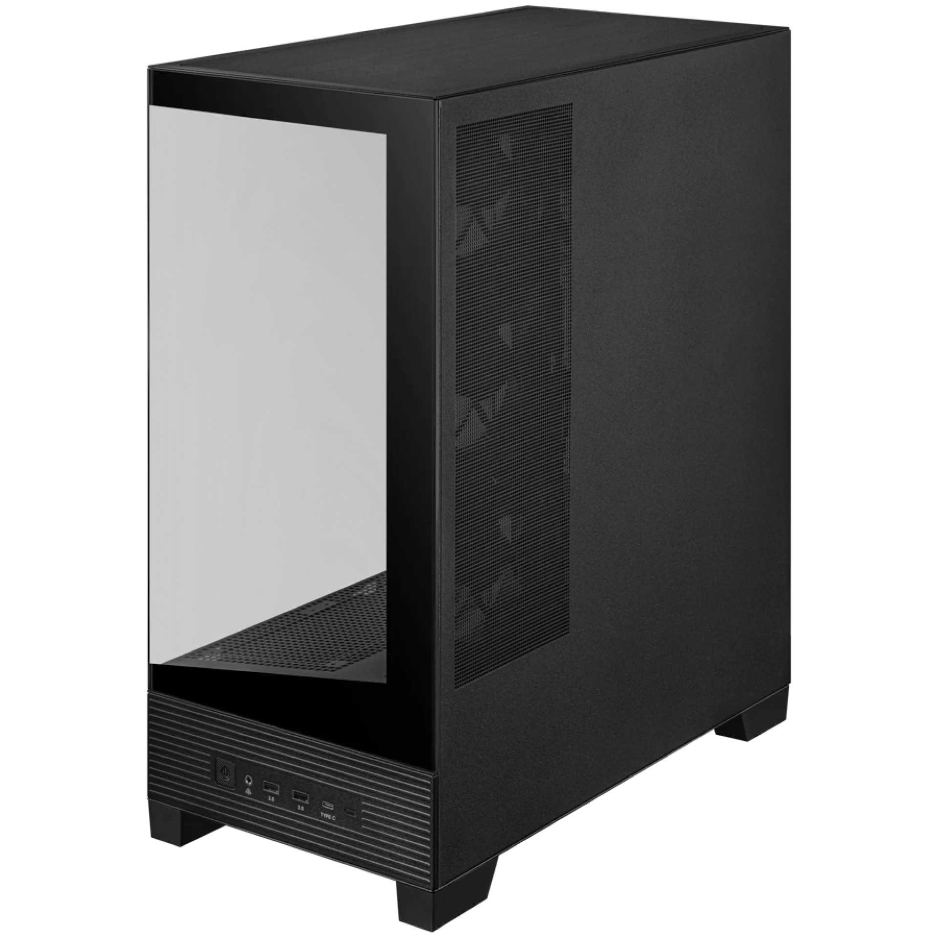 ASUS A31 PLUS Tempered Glass ATX case Black, support for hidden-connector motherboards, 360mm radiators and 380mm graphics cards, four pre-installed ARGB fans and clean cable management