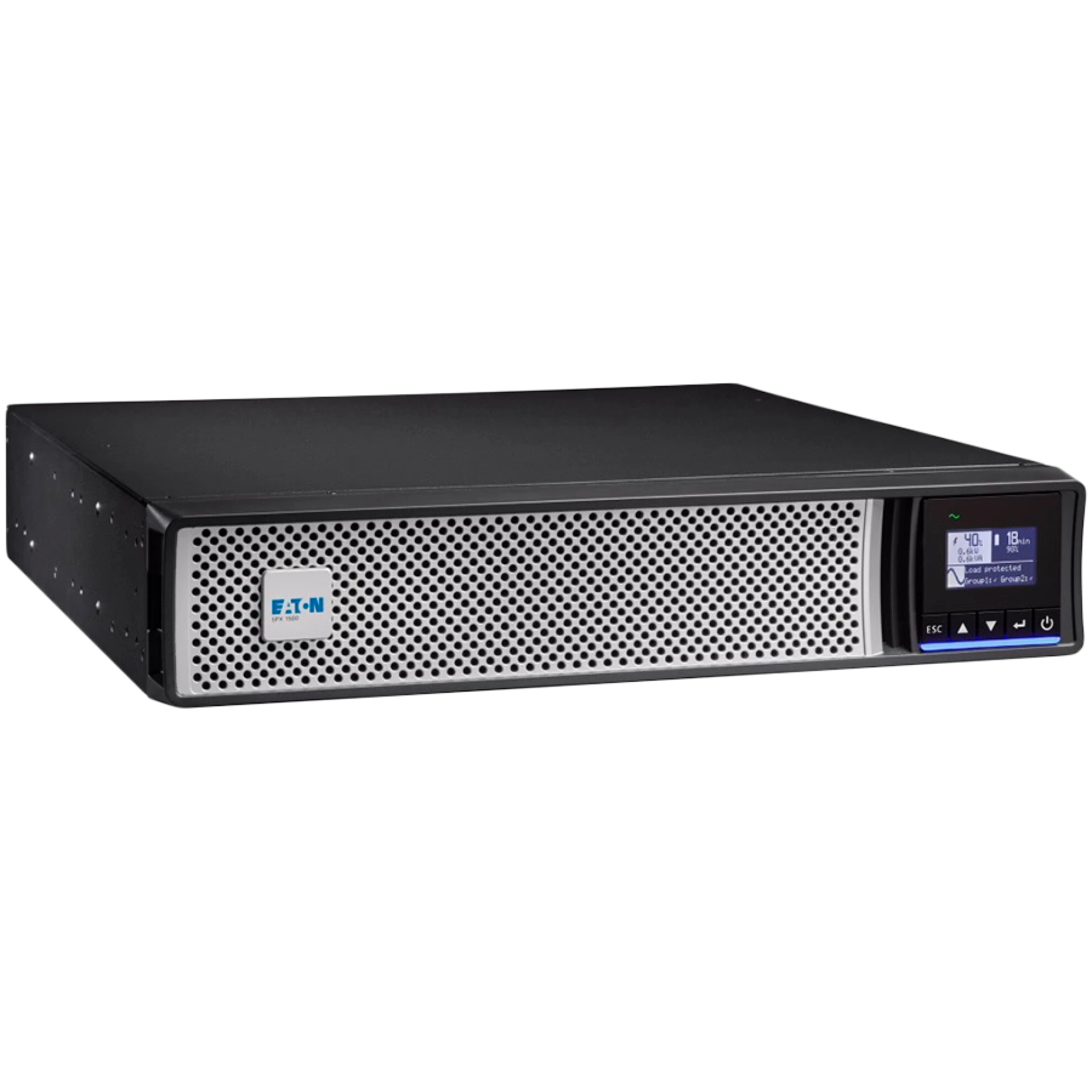 Eaton UPS 5PX 3000VA/3000W; 2U; Rack/tower, Line Interactive; Input: C20, Output: (8) C13, (2) C19, Rack-mounting/Tower kit; LCD display; 1 slot for card ;  Compatible with Virtual enviroments; Warranty: 3yr on electronics, 2 yr on battery