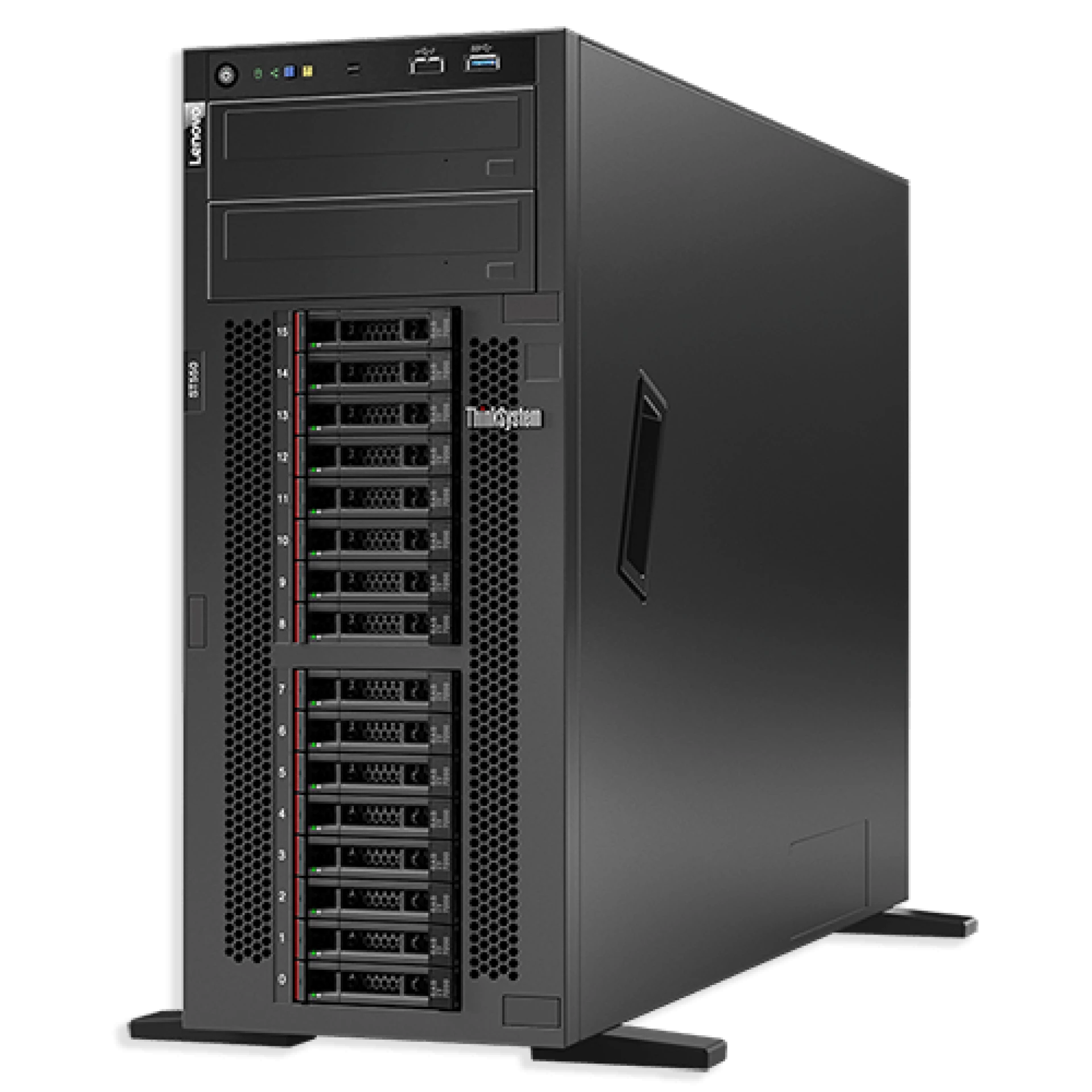 Lenovo ThinkSystem ST550, Tower, 1x Intel Xeon Silver 4210 10C 85W 2.2G, 1x 32GB 2933 MHz, Raid HW 930-8i, 8x 2.5" HS Open bay, 2x RJ45 LOM, 1x 750W Titanium, XCC Enterprise, 3yr warranty