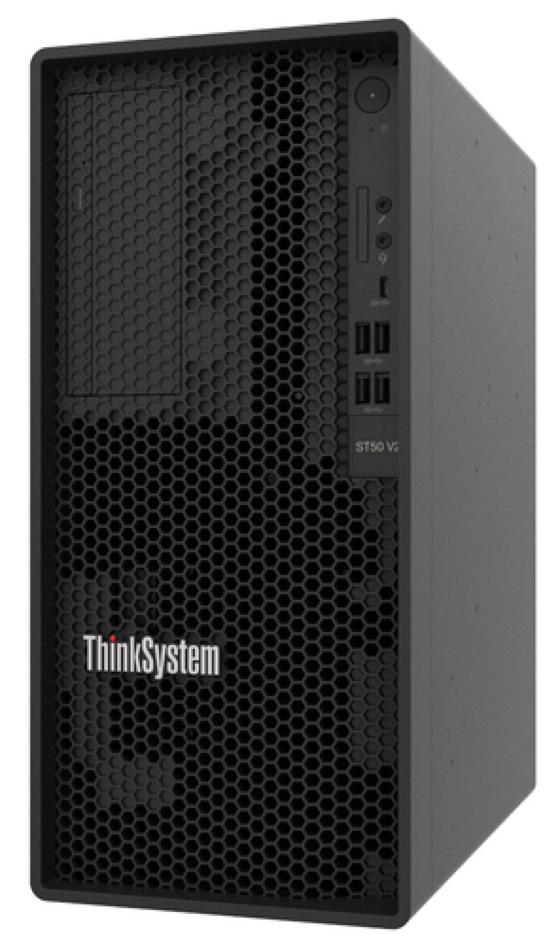 Lenovo ThinkSystem ST50 V2, 1xIntel Xeon E-2324G 4C 3.1GHz 65W, 1x16GB TruDDR4 3200 MHz (2Rx8, 1.2V) ECC UDIMM, 2x3.5"; 2x 1TB 7200rpm, 2x RJ-45; DP to VGA Dongle Kit; PSU 500W, No DVD; 3yr warranty