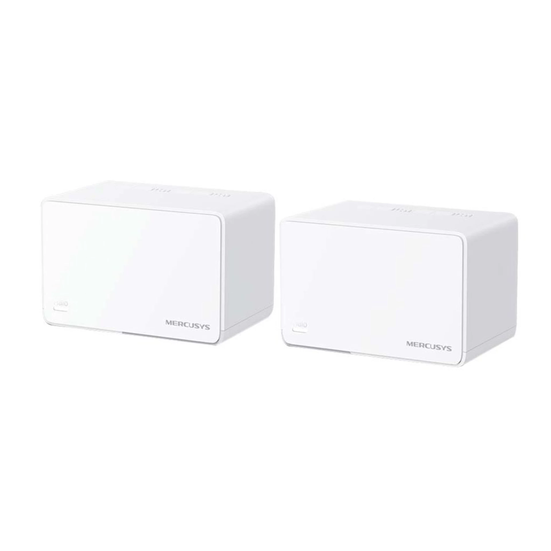 AX3000 Whole Home Mesh Wi-Fi 6 SystemSPEED: 574 Mbps at 2.4 GHz + 2402 Mbps at 5 GHzSPEC: Internal Antennas, 3× Gigabit Ports per Unit (WAN/LAN auto-sensing), 1024-QAM, OFDMA, HE160FEATURE: MERCUSYS APP, Router/AP Mode, One Unified Network, Seaml