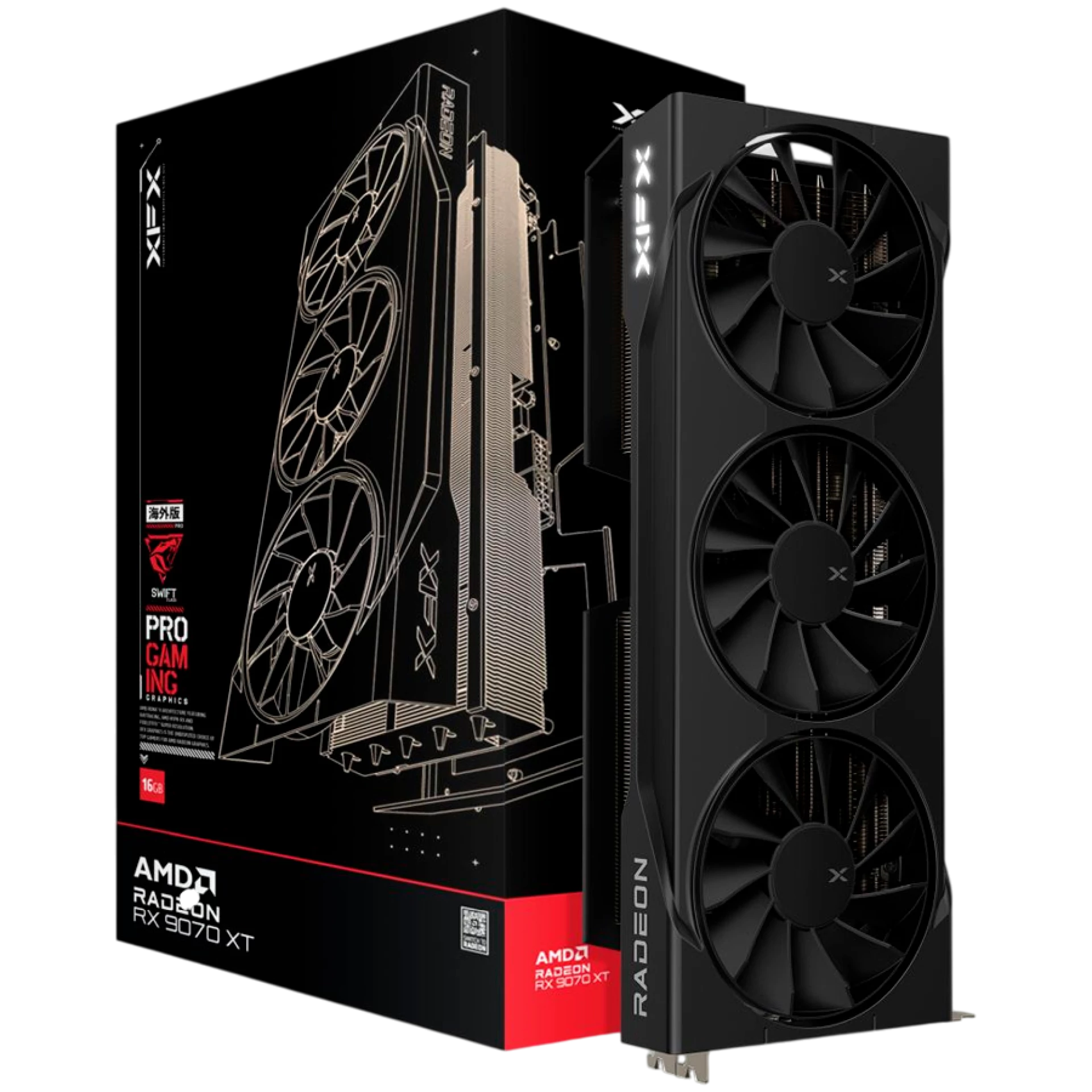 XFX AMD Radeon RX-9070XT Triple fan Gaming Edition 16GB GDDR6 256bit, 2970MHz / 20 Gbps, 3x DP, 1x HDMI, 3 fan, 2 slot, black box, SI ONLY