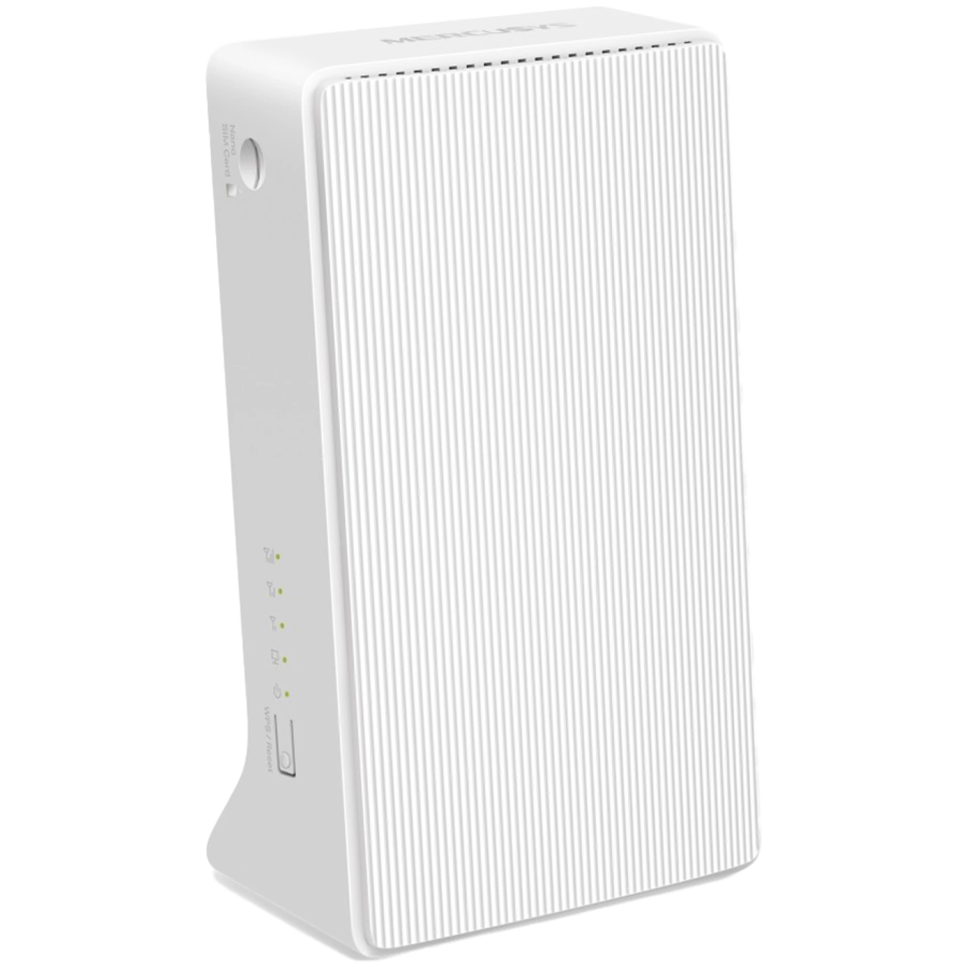 Mercusys MB130-4G AC1200 Wi-Fi 4G LTE Router, Build-In 150Mbps 4G LTE Modem, 300 Mbps at 2.4 GHz, 867 Mbps at 5 GHz, 4G Cat4 150/50 Mbps, Internal Antennas,  Extra 3G/4G Antenna Ports, 1× 10/100 Mbps LAN Port, 1× 10/100 Mbps WAN/LAN Port