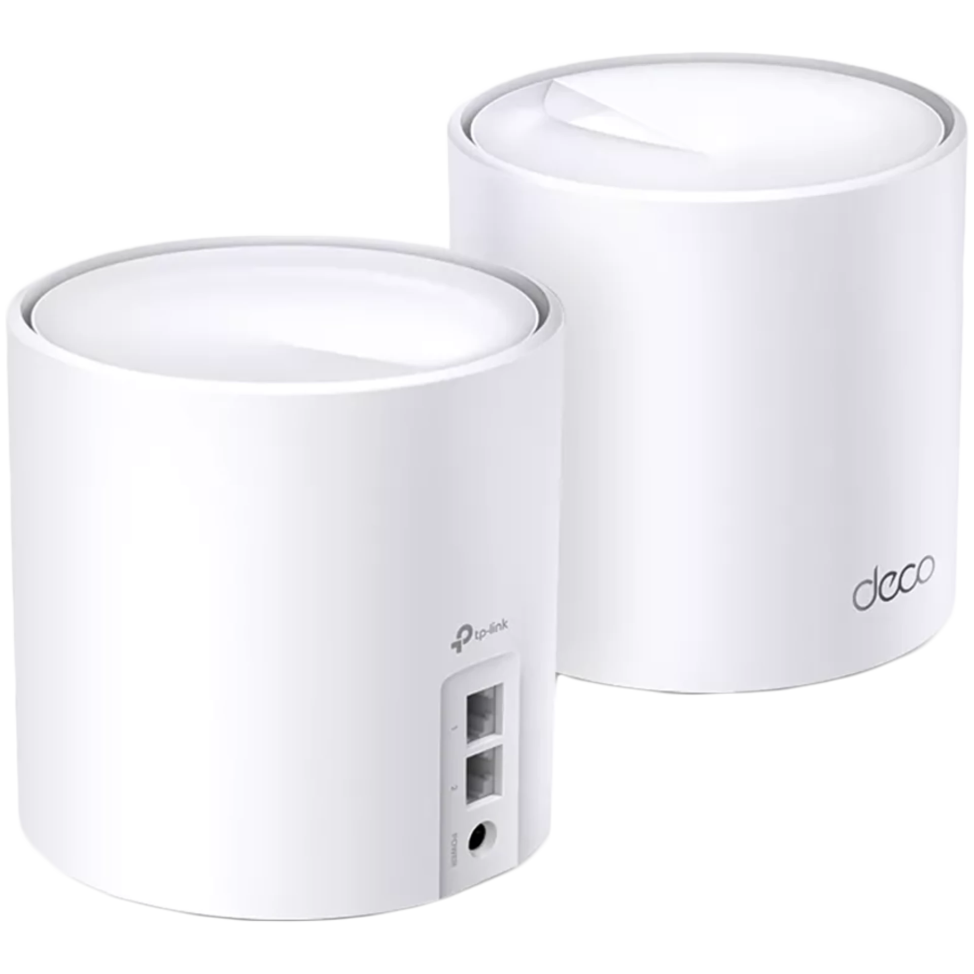 TP-Link Deco X60(2-pack) AX5400 Whole Home Mesh Wi-Fi 6 System, 574 Mbps at 2.4 GHz + 2402 Mbps at 5 GHz,4× Internal Antennas, 2× G Ports (WAN/LAN auto-sensing), Qualcomm 1 GHz Quad-core CPU, 4 Streams for 5 GHz, Deco App, Router/AP Mode, Homecare