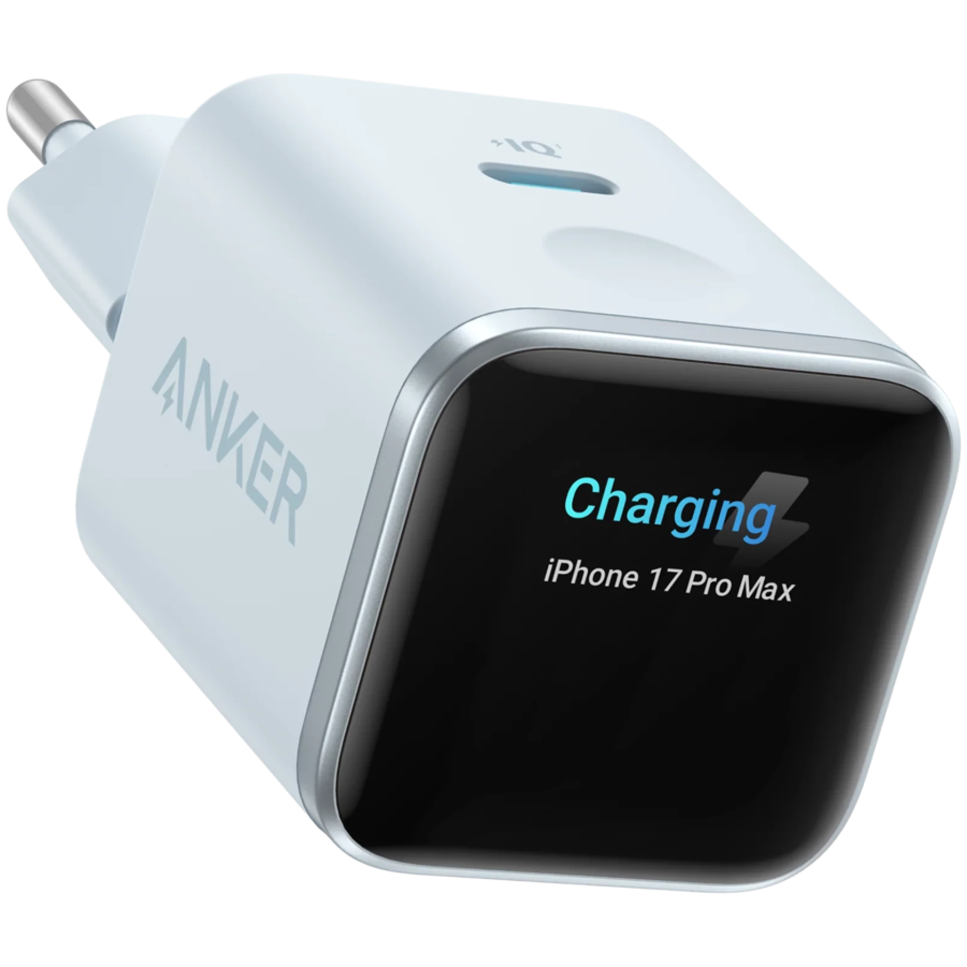 Anker Nano Charger (45W, Smart Display), Smart iPhone Recognition With Care Mode, 45W Max Fast Charging with Smart Power Adjustment, Pocket Size, Powered by GaN