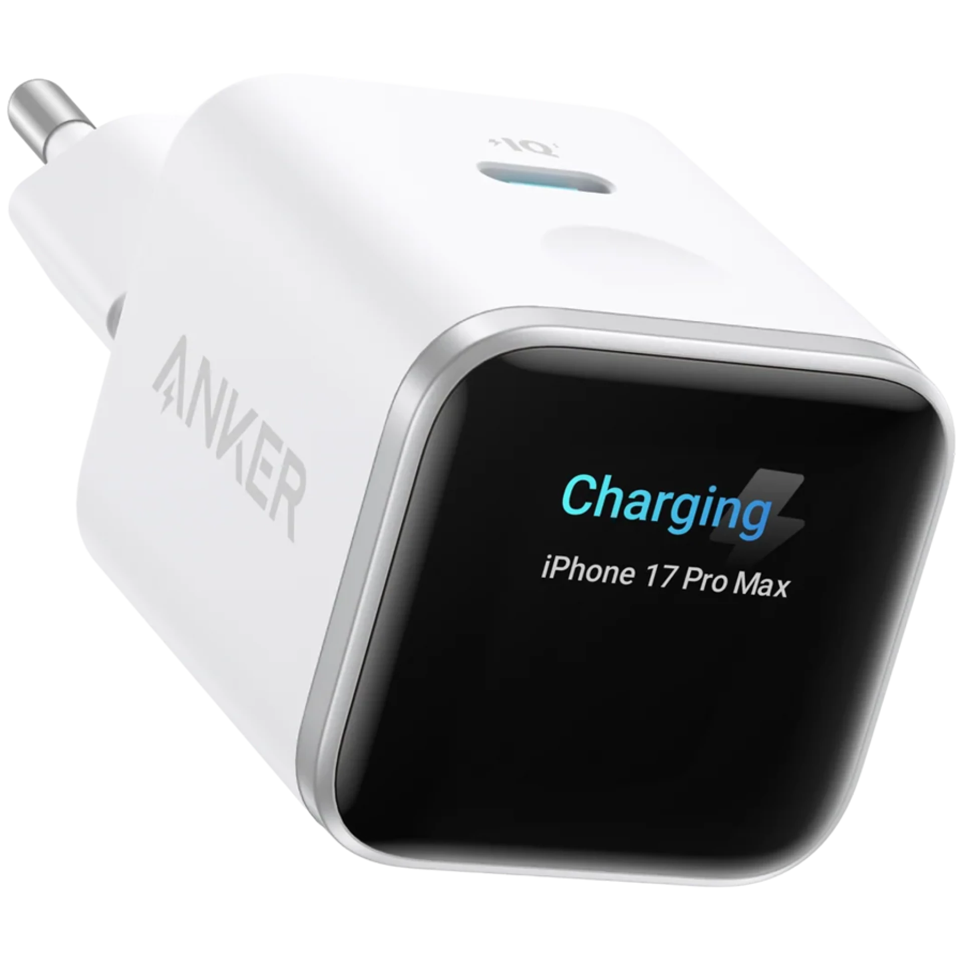 Anker Nano Charger (45W, Smart Display), Smart iPhone Recognition With Care Mode, 45W Max Fast Charging with Smart Power Adjustment, Pocket Size, Powered by GaN