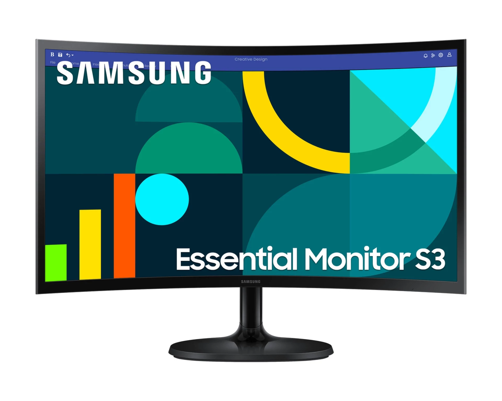 24" FHD Zakrivljeni Monitor S3VA, 1920x1080, 3000:1, 100Hz4ms, 250cd, VGA, HDMI, VESA, crna