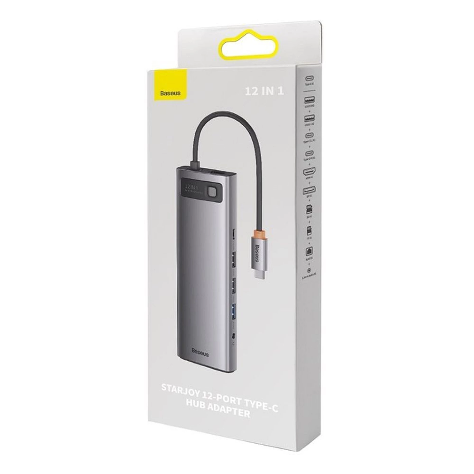 Adapter BASEUS HUB 12in1 Type C 0,2 m sivi