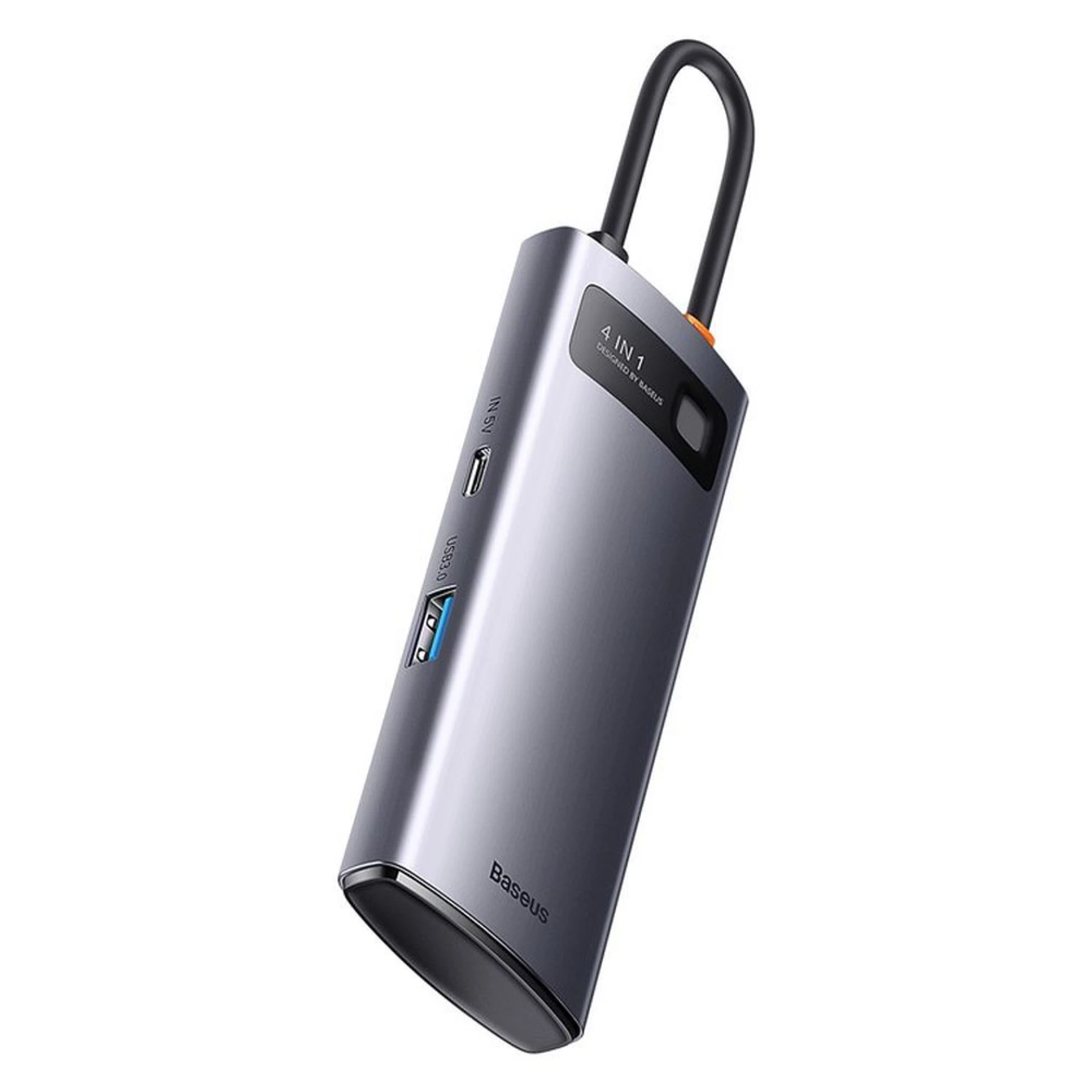 Adapter BASEUS HUB 4in1 Type C 0,17 m sivi