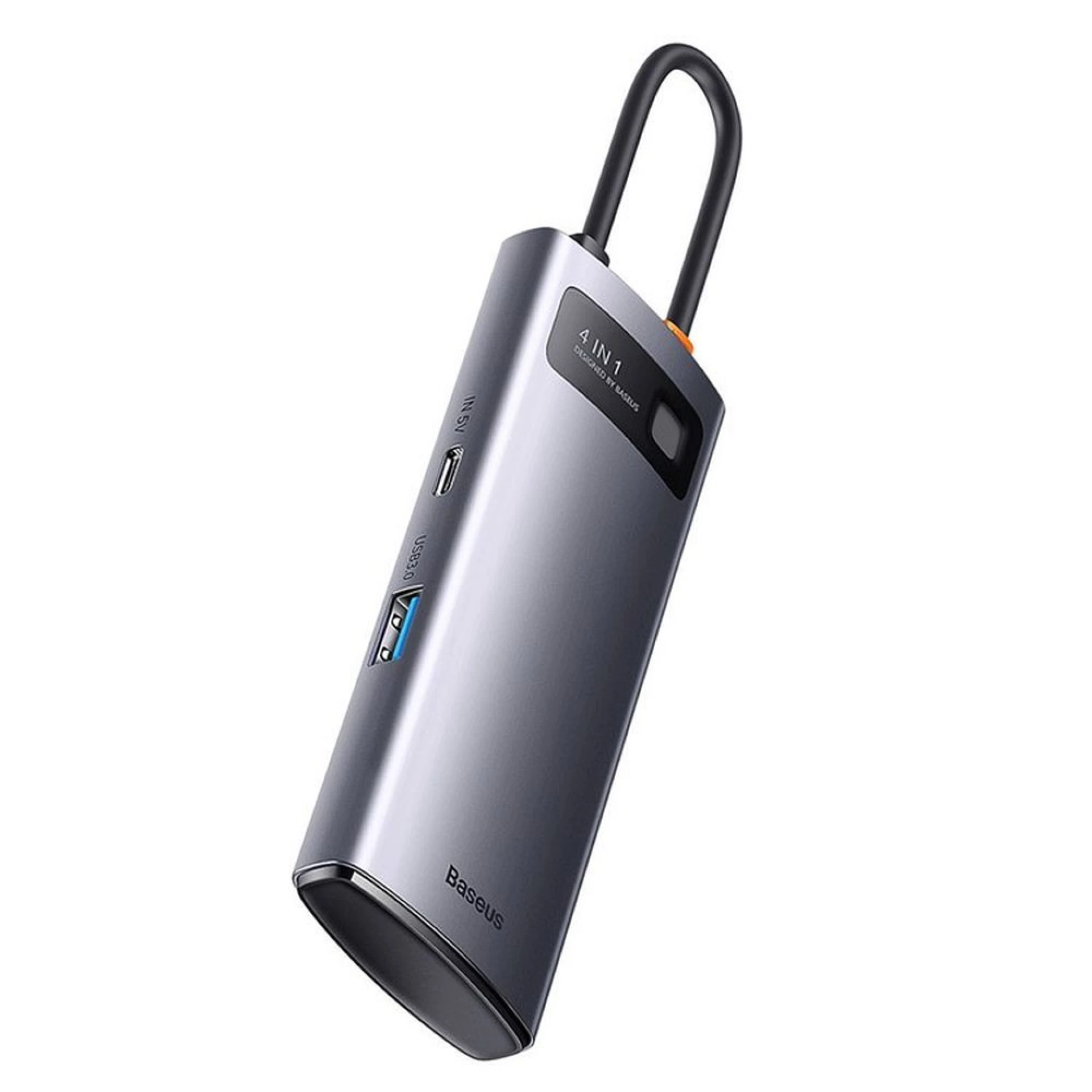Adapter BASEUS HUB 4in1 Type C 0,17 m sivi