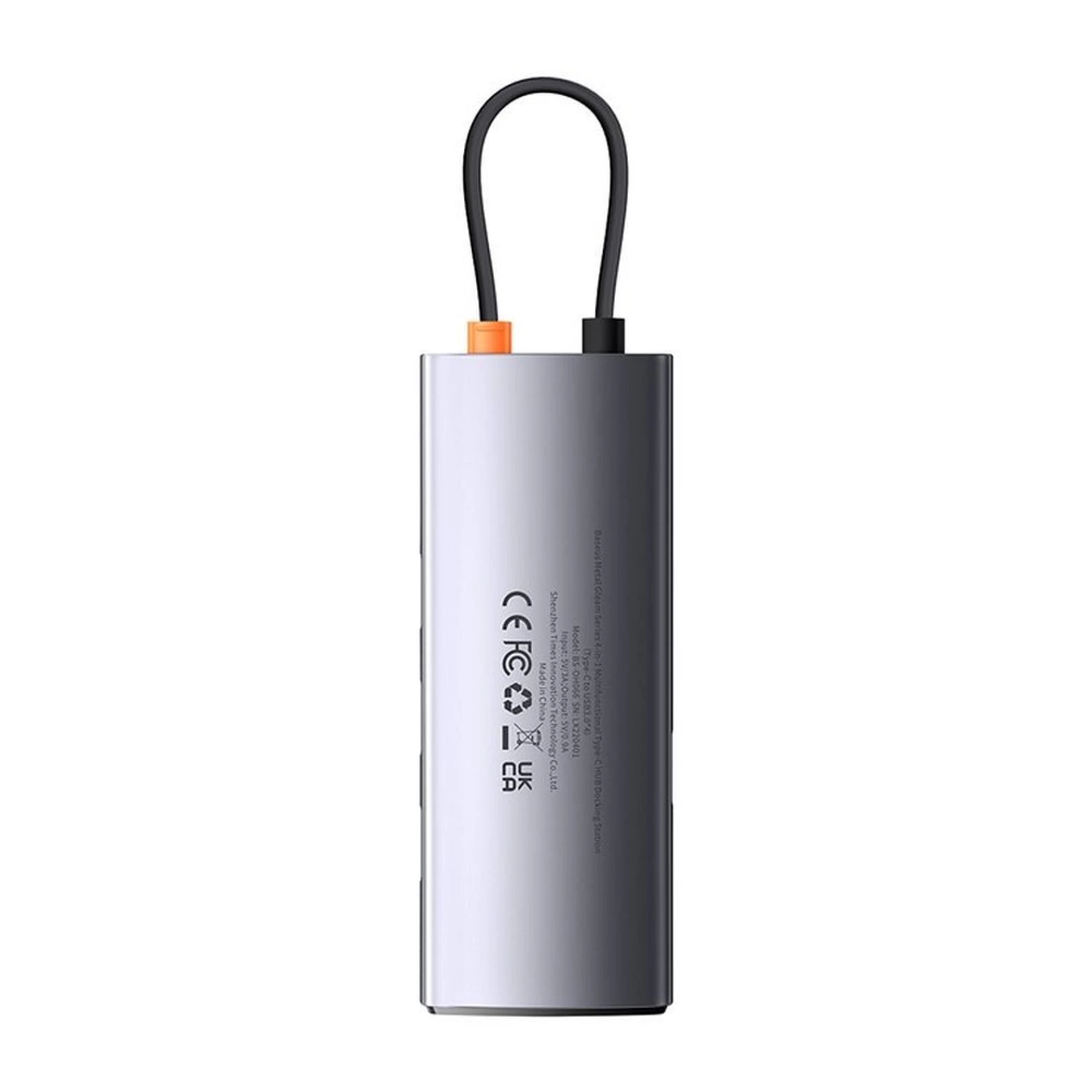 Adapter BASEUS HUB 4in1 Type C 0,17 m sivi