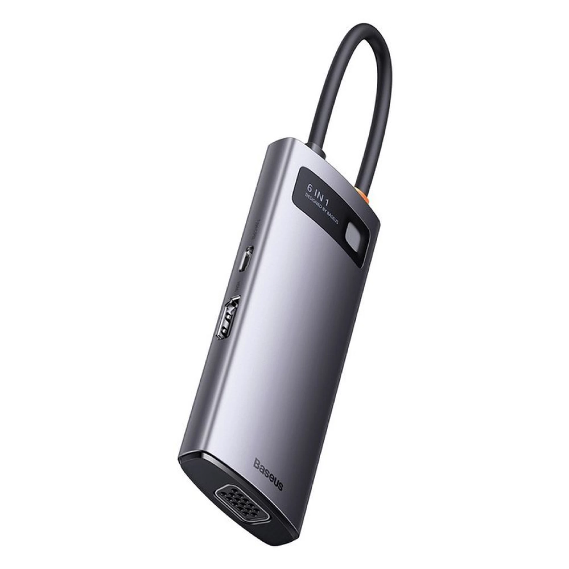 Adapter BASEUS HUB 6in1 Type C 0,15 m sivi