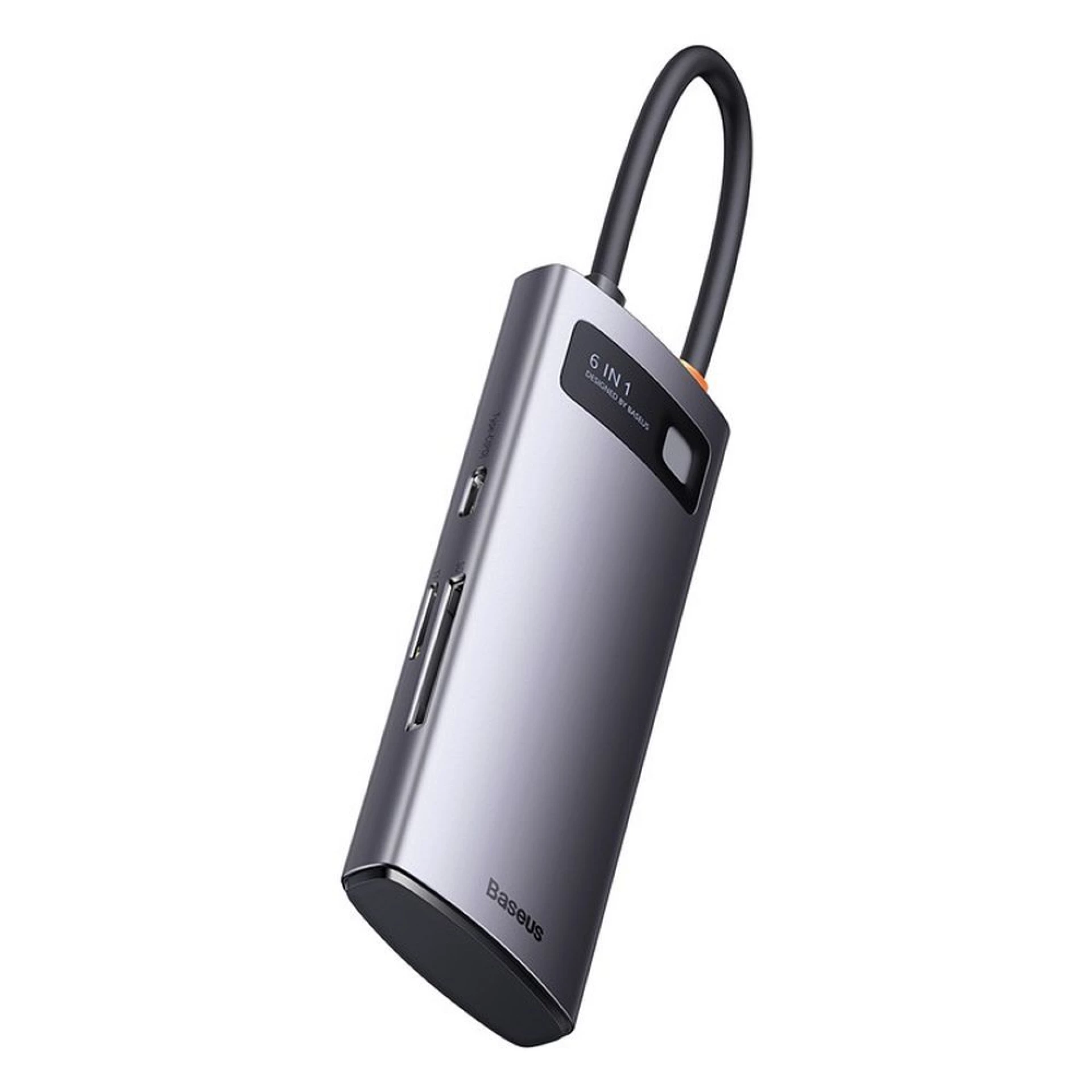 Adapter BASEUS HUB 6in1 Type C 0,15 m sivi