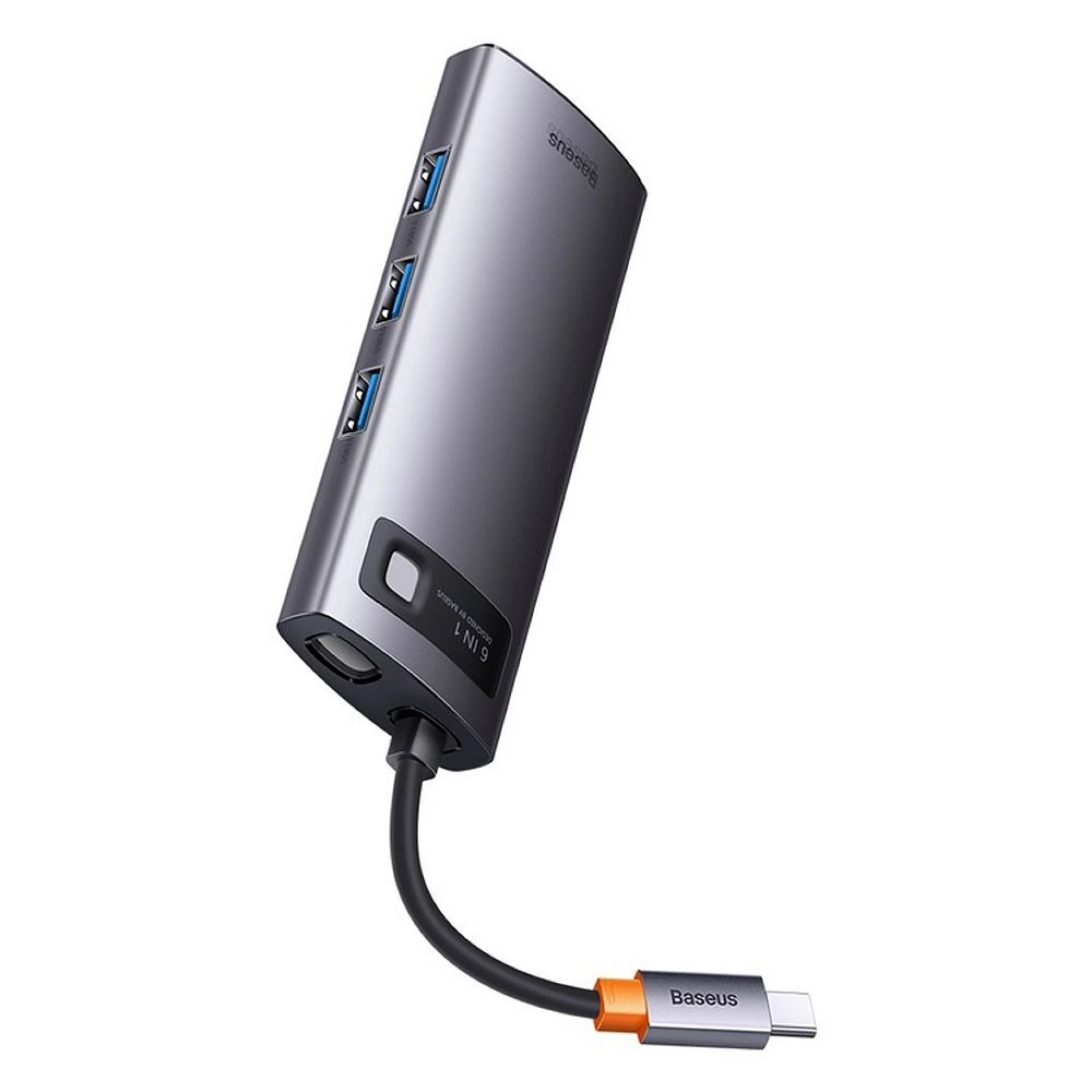 Adapter BASEUS HUB 6in1 Type C 0,15 m sivi