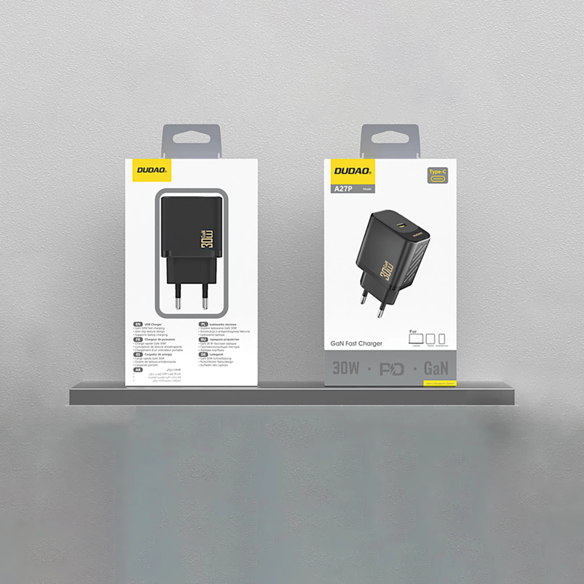 Adapter Dudao A27P PD GaN USB-C 30W crni