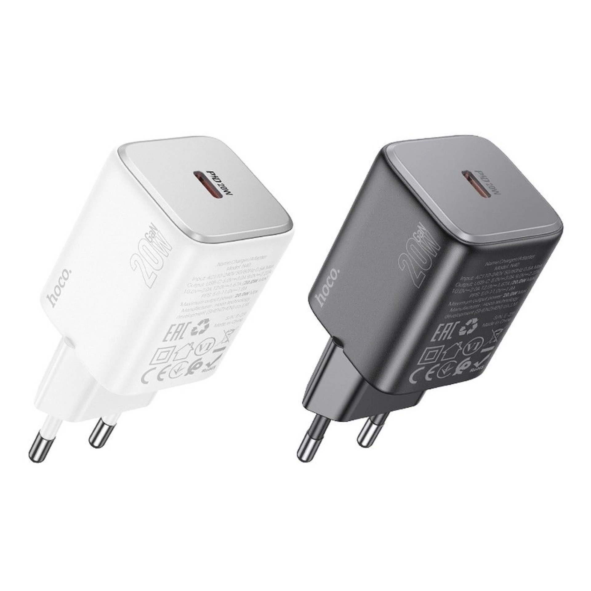 Adapter HOCO N40 Type C QC PD 20W crni