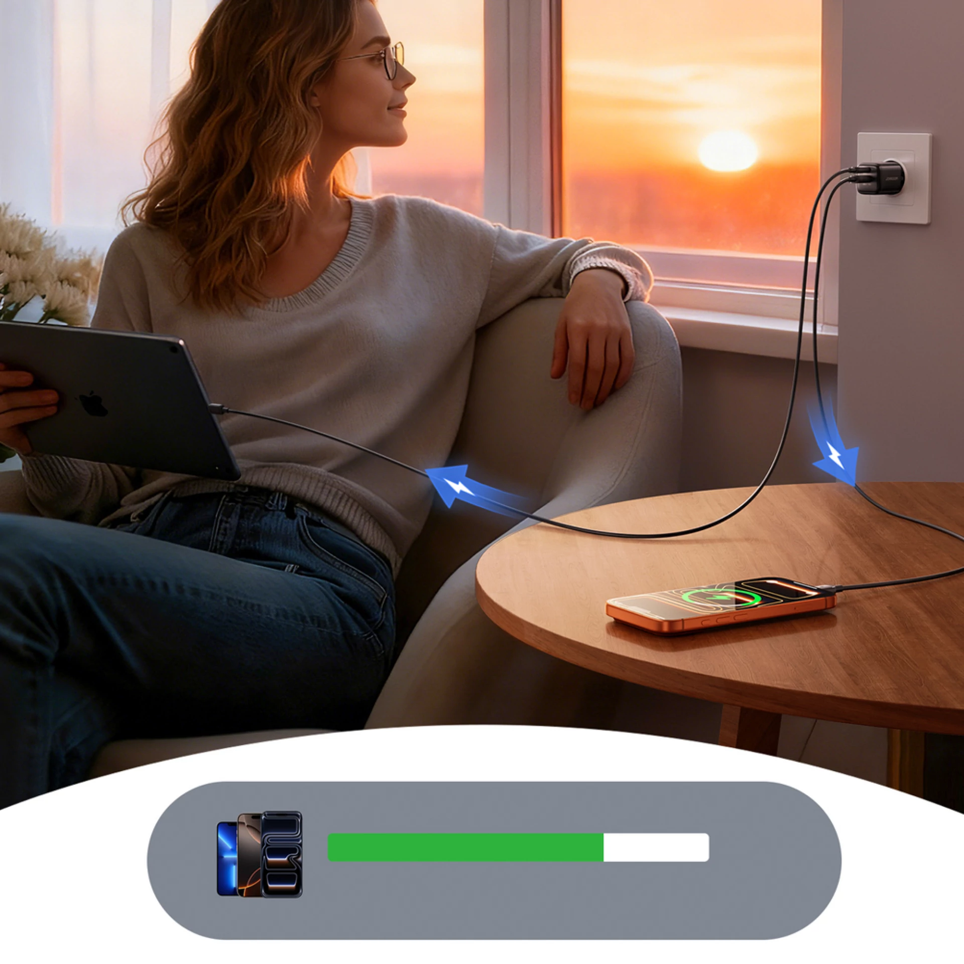 Adapter Joyroom JR-TG7 33W USB-A + USB-C Charger crni