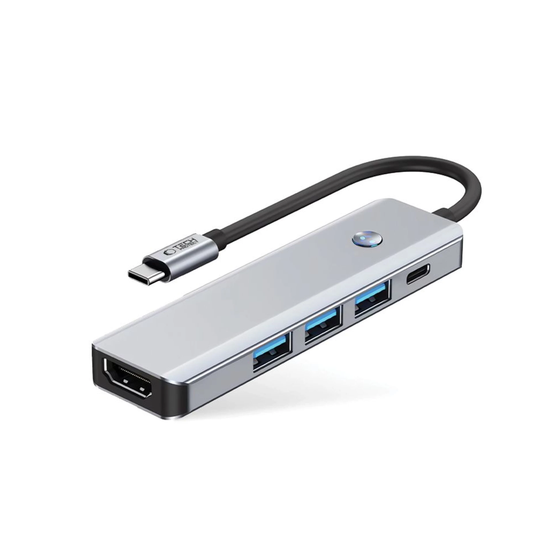 Adapter Tech-Protect HB01 HUB 5in1 Type C sivi
