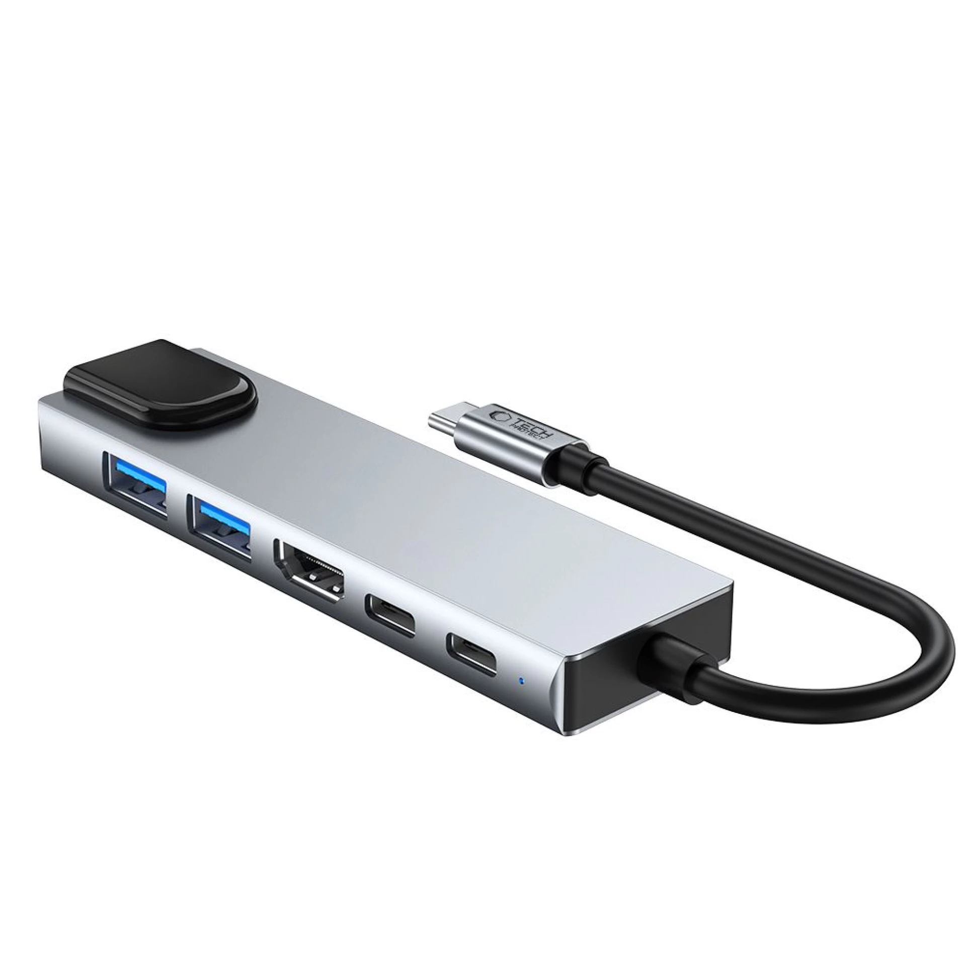 Adapter Tech-Protect HB02 HUB 6in1 Type C sivi