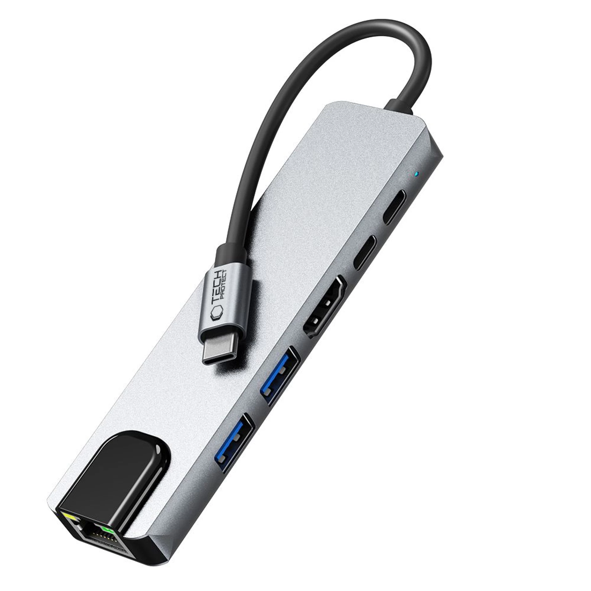 Adapter Tech-Protect HB02 HUB 6in1 Type C sivi