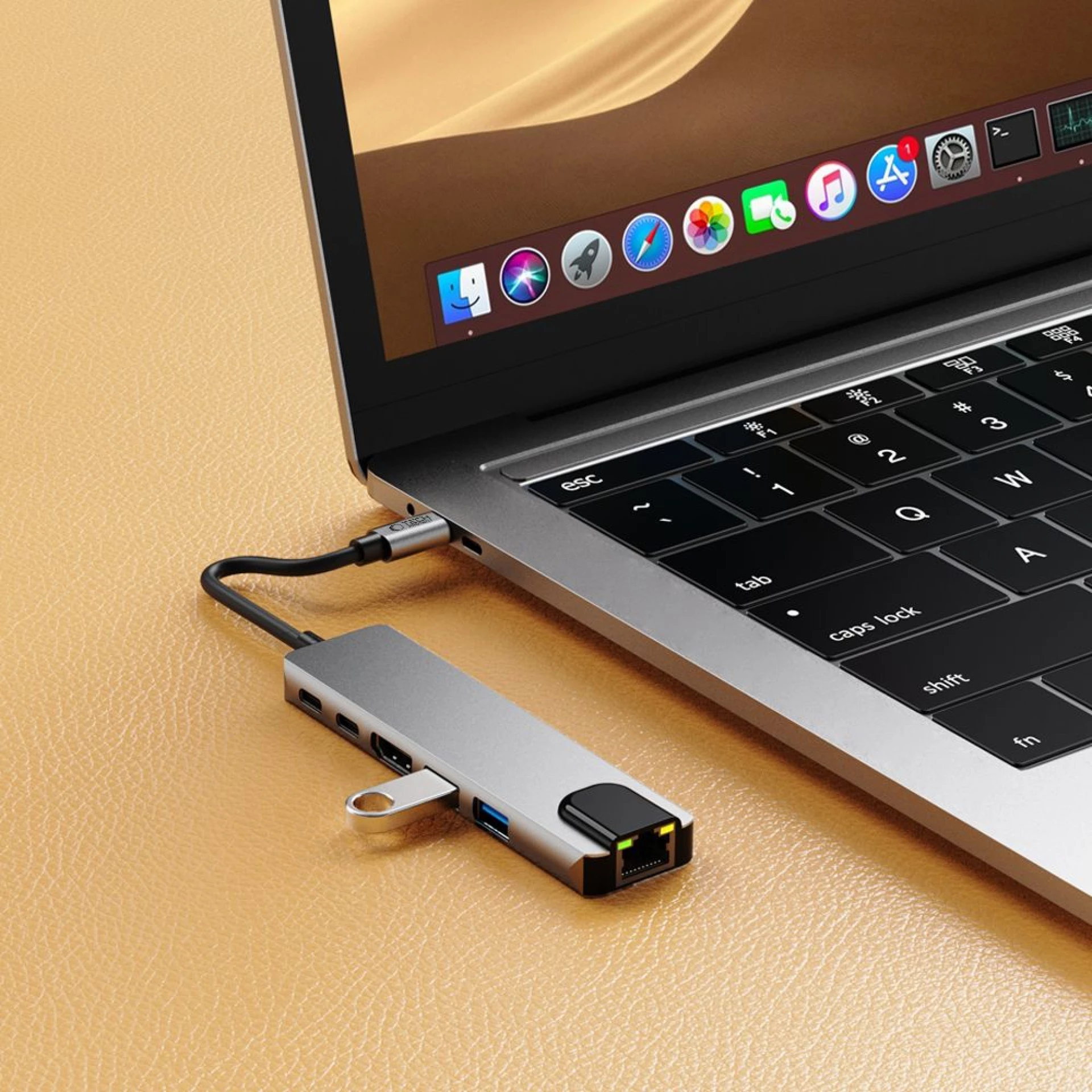 Adapter Tech-Protect HB02 HUB 6in1 Type C sivi