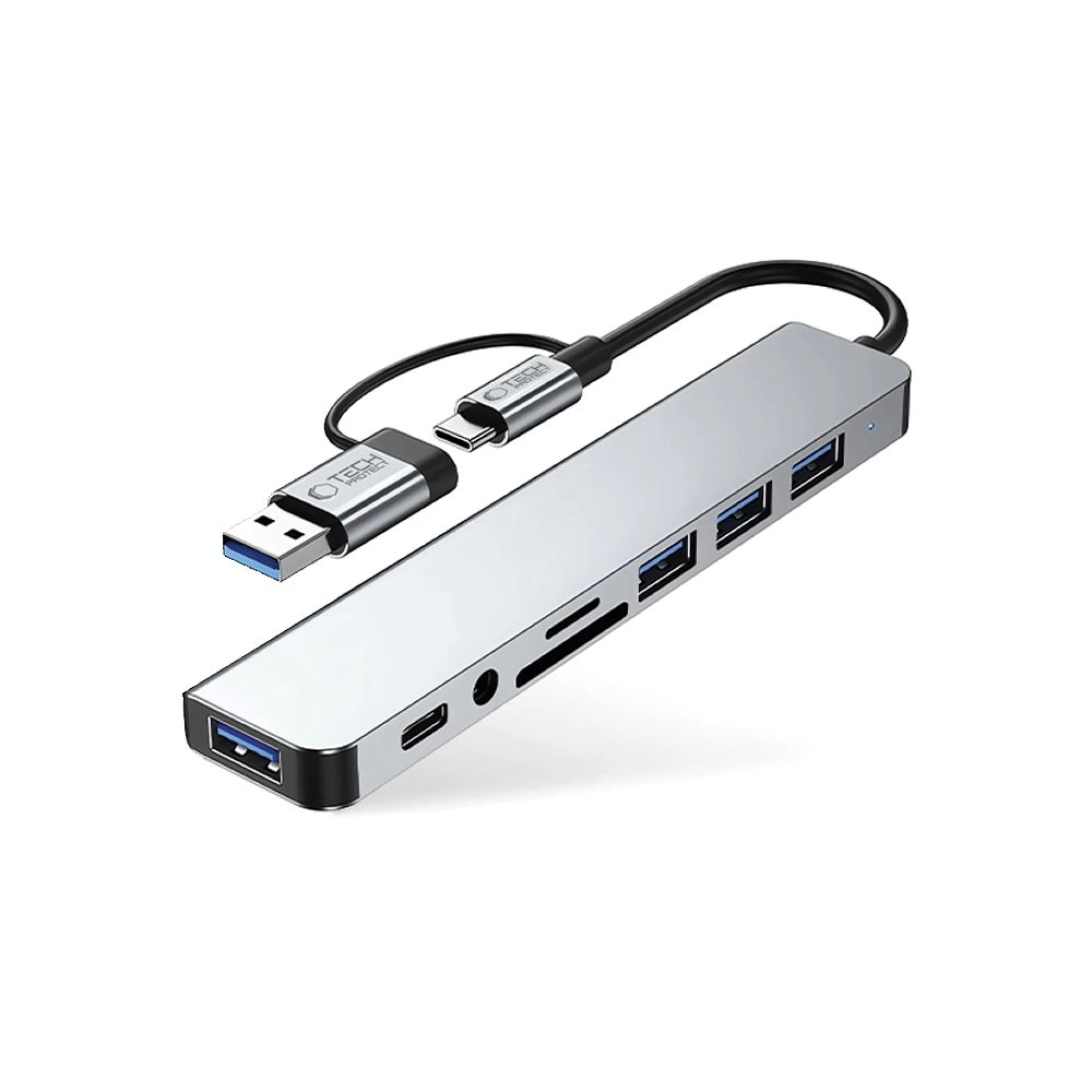 Adapter Tech-Protect HB06 HUB Adapter 8in1 TYPE-C + USB2.0