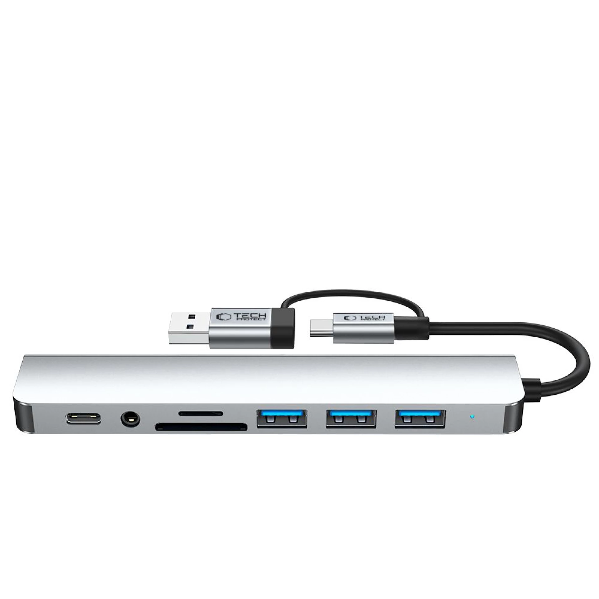 Adapter Tech-Protect HB06 HUB Adapter 8in1 TYPE-C + USB2.0