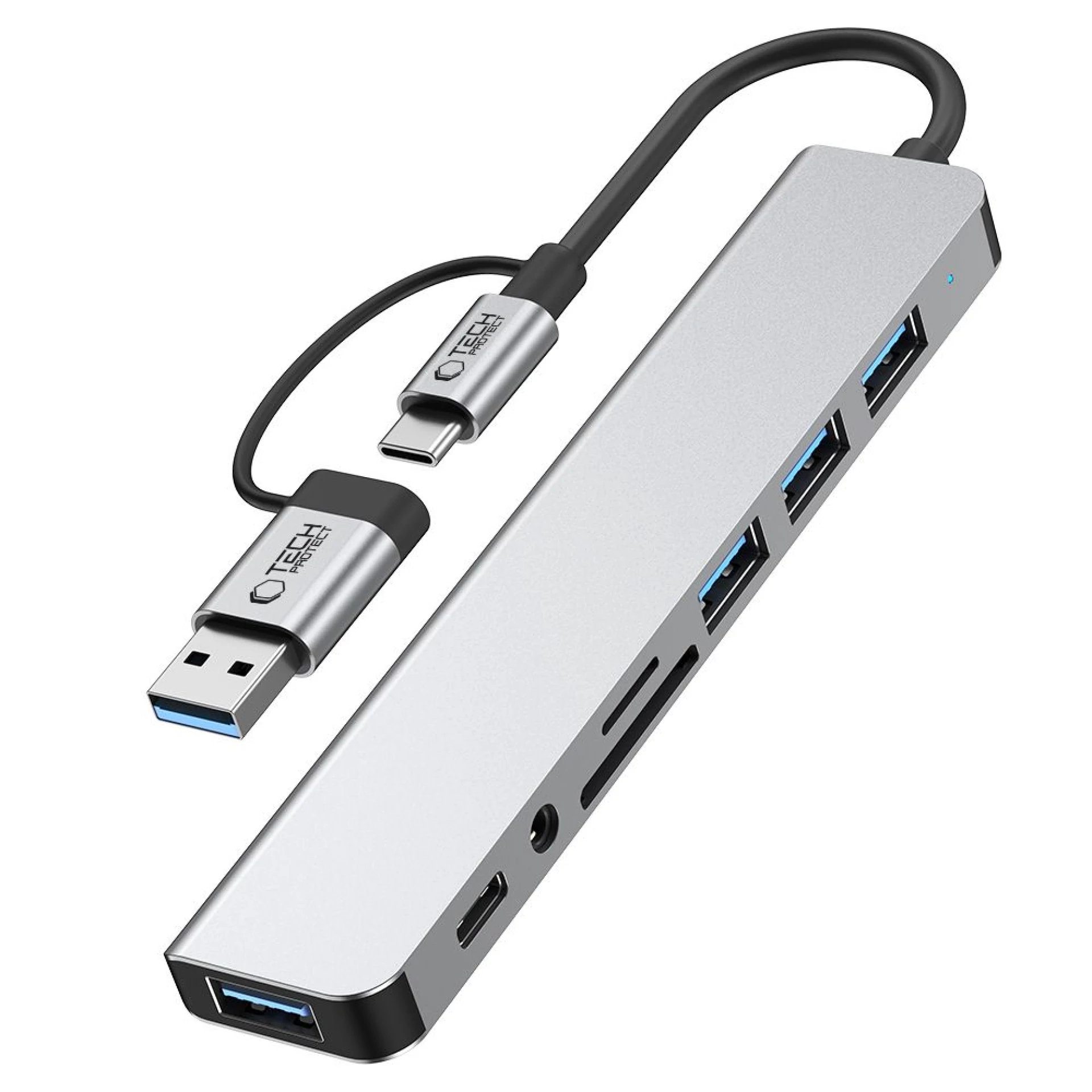 Adapter Tech-Protect HB06 HUB Adapter 8in1 TYPE-C + USB2.0