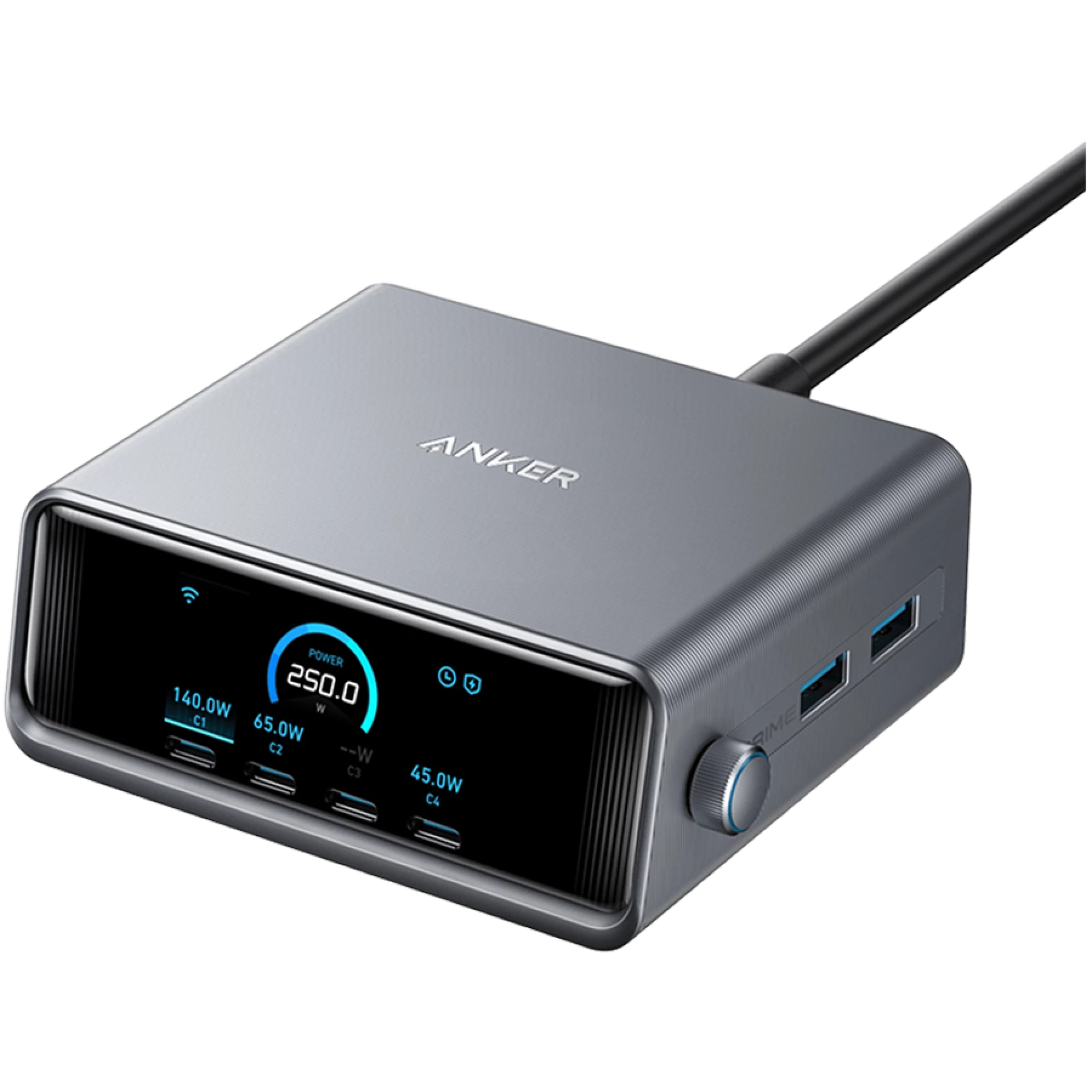 Anker Prime Charger (250W, 6 Ports, GaNPrime) Silver