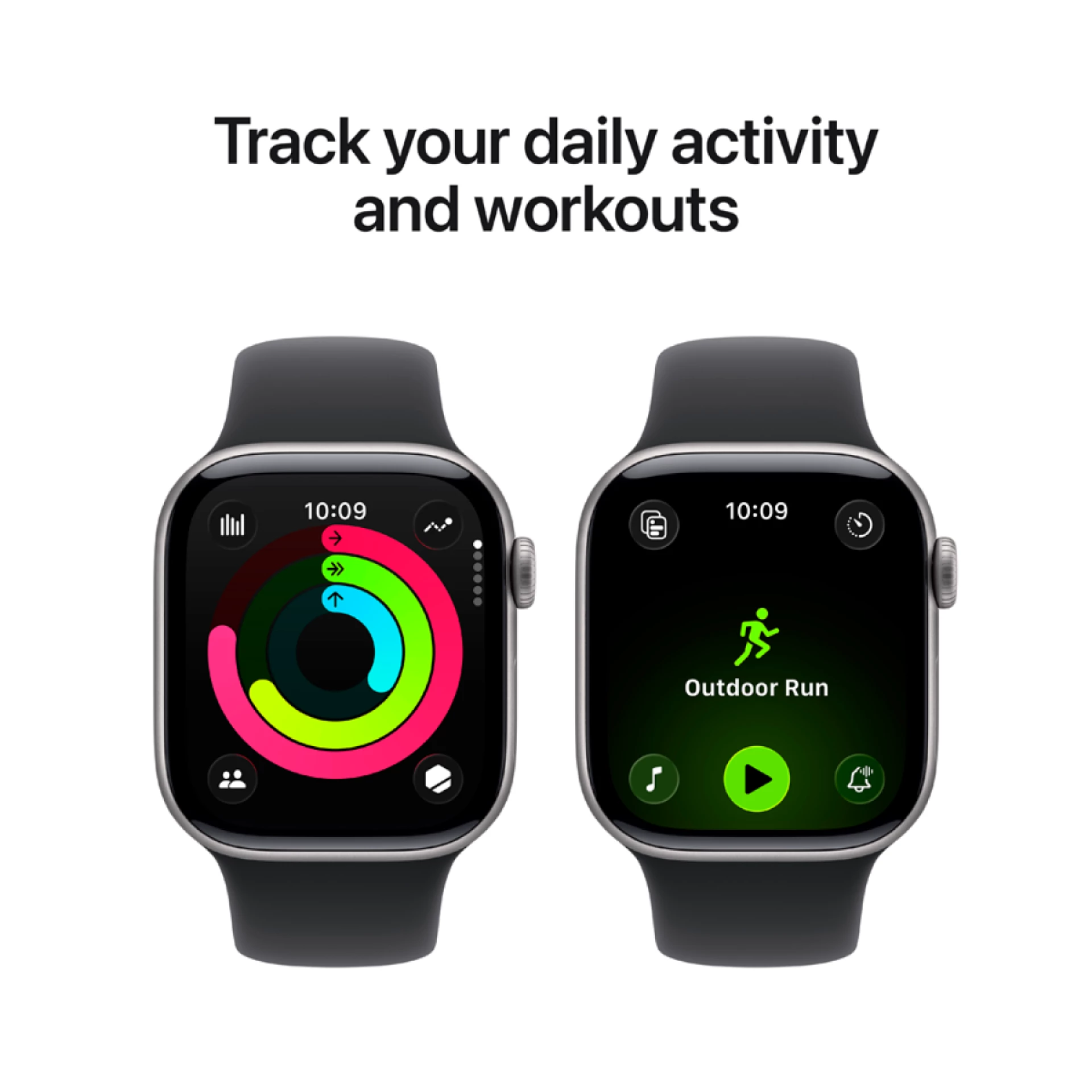 Apple Watch Series 11 GPS 42mm Space Grey Aluminium Case with Black Sport Band - M/L,Model A3331