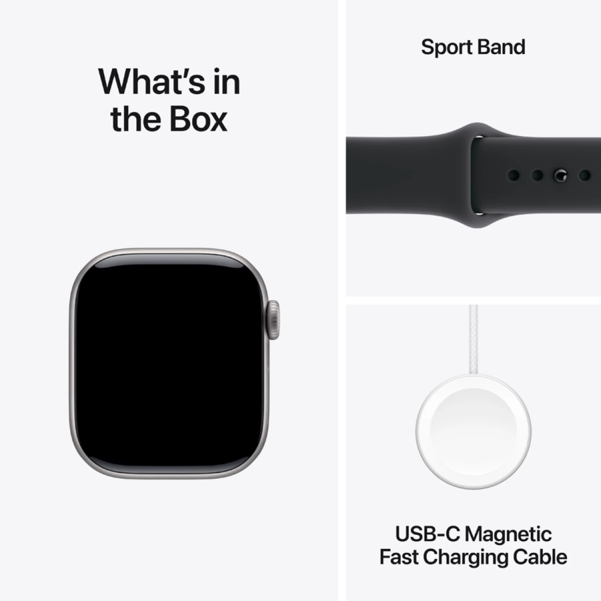 Apple Watch Series 11 GPS 42mm Space Grey Aluminium Case with Black Sport Band - M/L,Model A3331