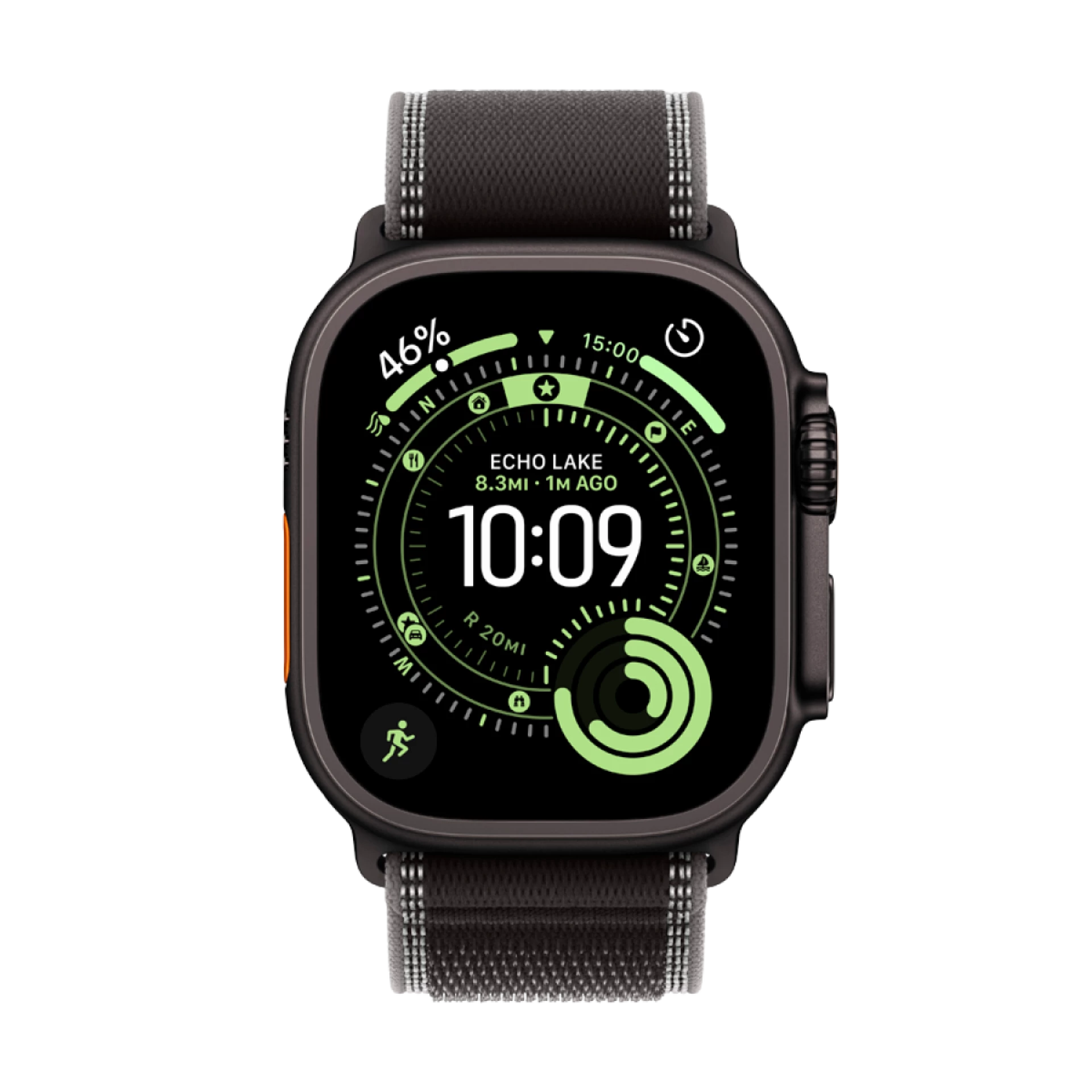 Apple Watch Ultra 3 Cellular 49mm Black Titanium Case with Black/Charcoal Trail Loop - M/L