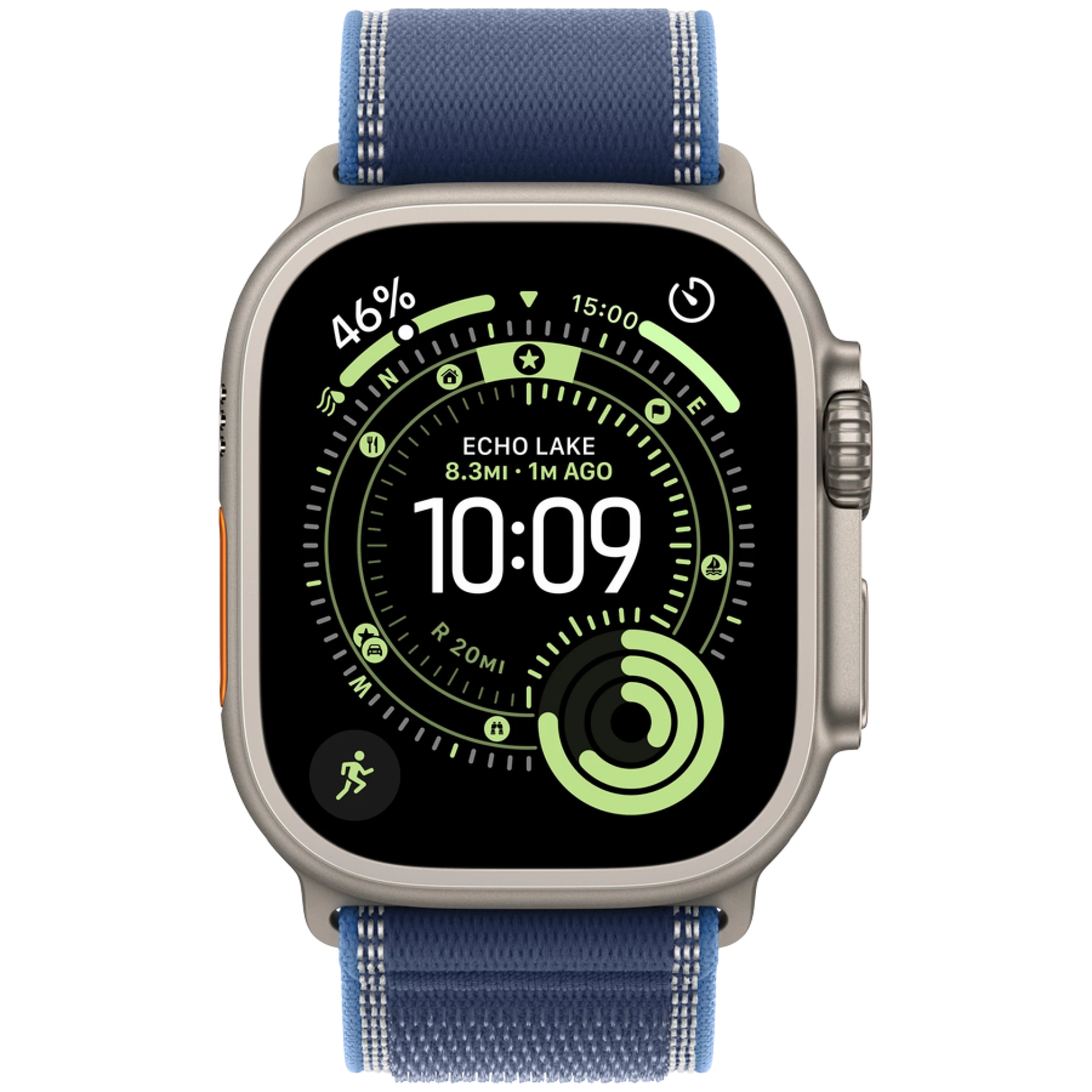Apple Watch Ultra 3 Cellular 49mm Natural Titanium Case with Blue/Bright Blue Trail Loop - M/L