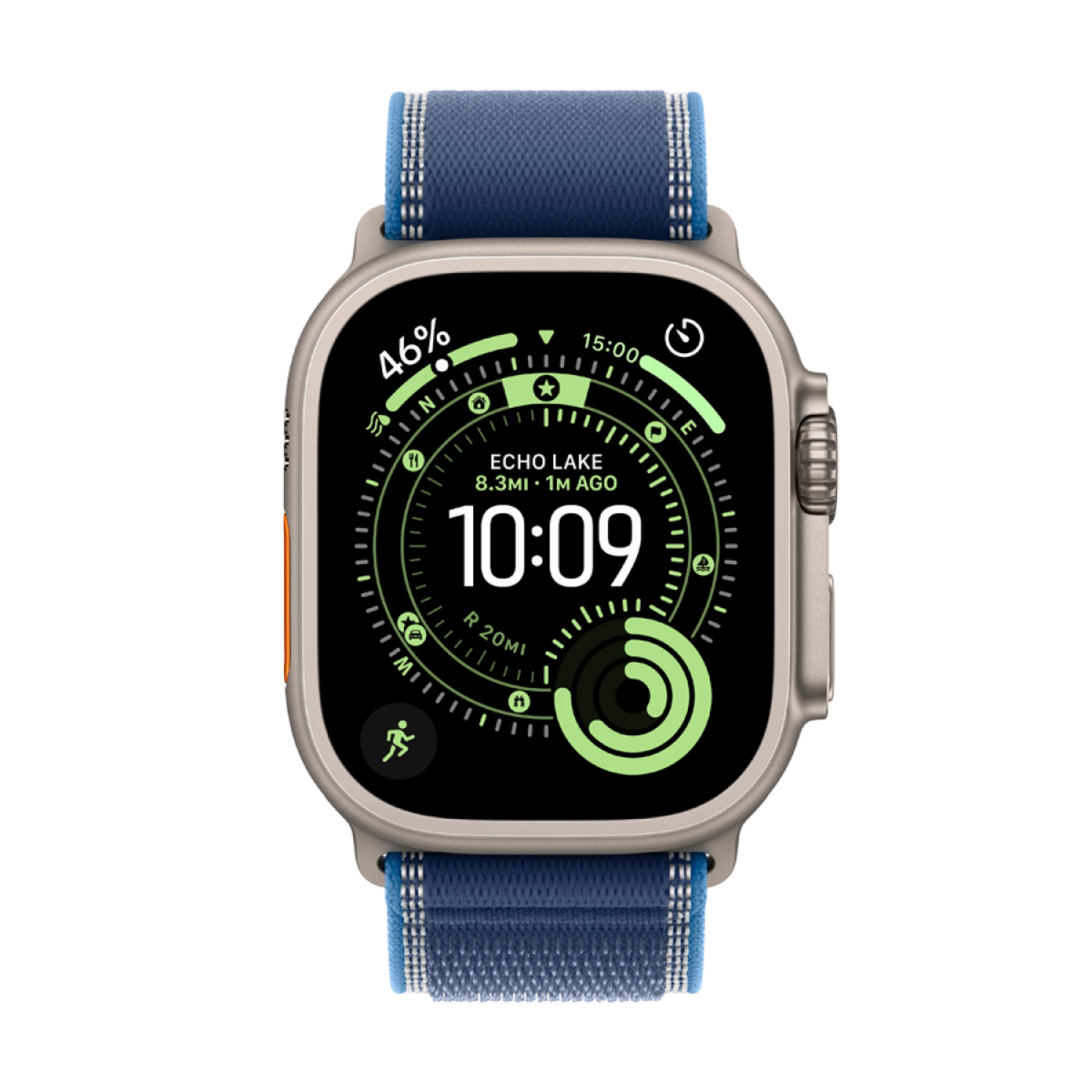 Apple Watch Ultra 3 Cellular 49mm Natural Titanium Case with Blue/Bright Blue Trail Loop - M/L