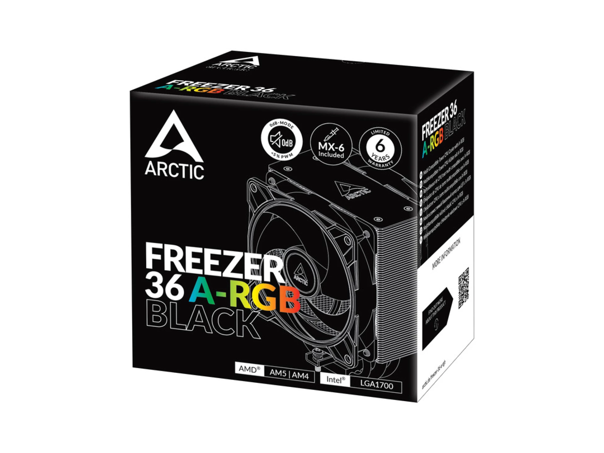 Arctic Freezer 36 A-RGB BlackCPU cooler, 1700, AM4, AM5