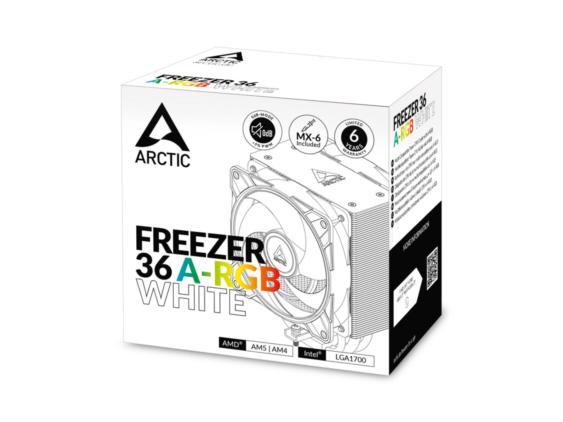 Arctic Freezer 36 A-RGB WhiteCPU cooler, 1700, AM4, AM5