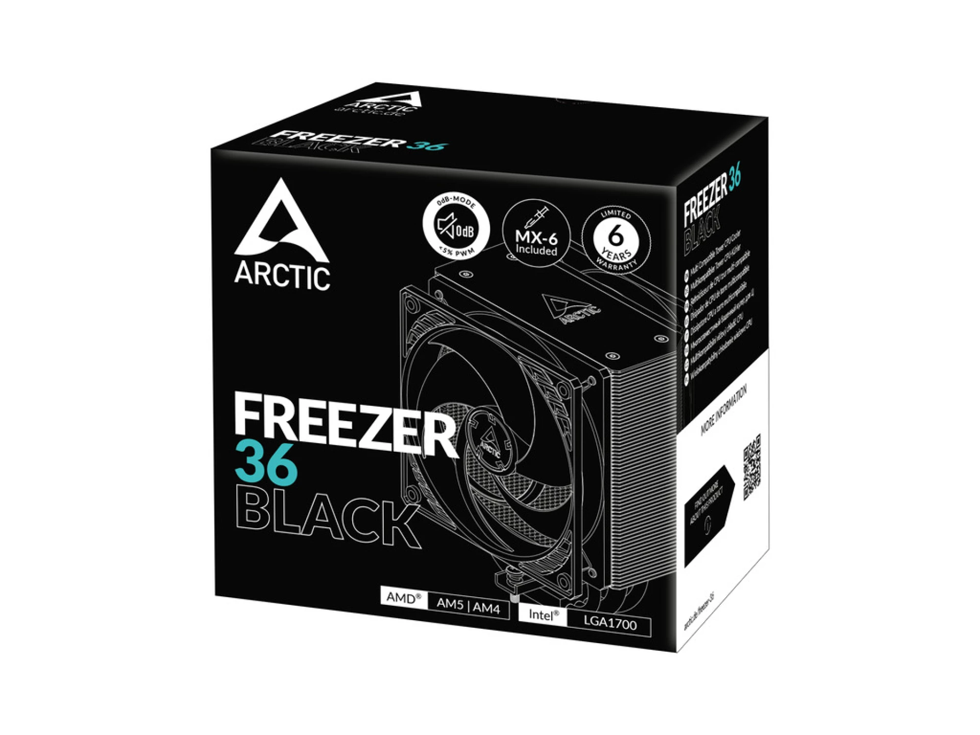 Arctic Freezer 36 Black, CPUcooler, 1700, AM4, AM5